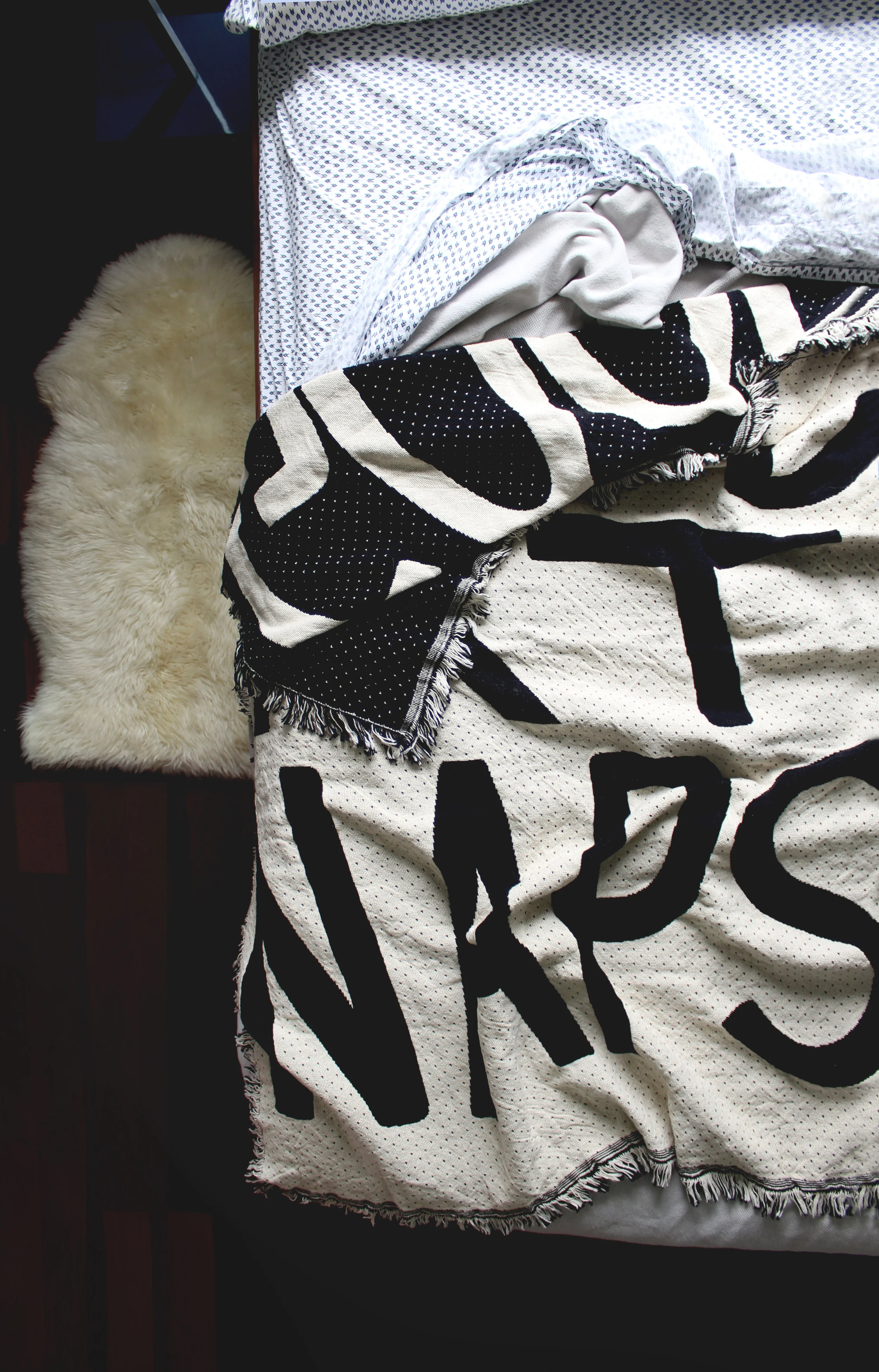 Good At Naps Blanket by Calhoun & Co. Black & White Nap Blanket