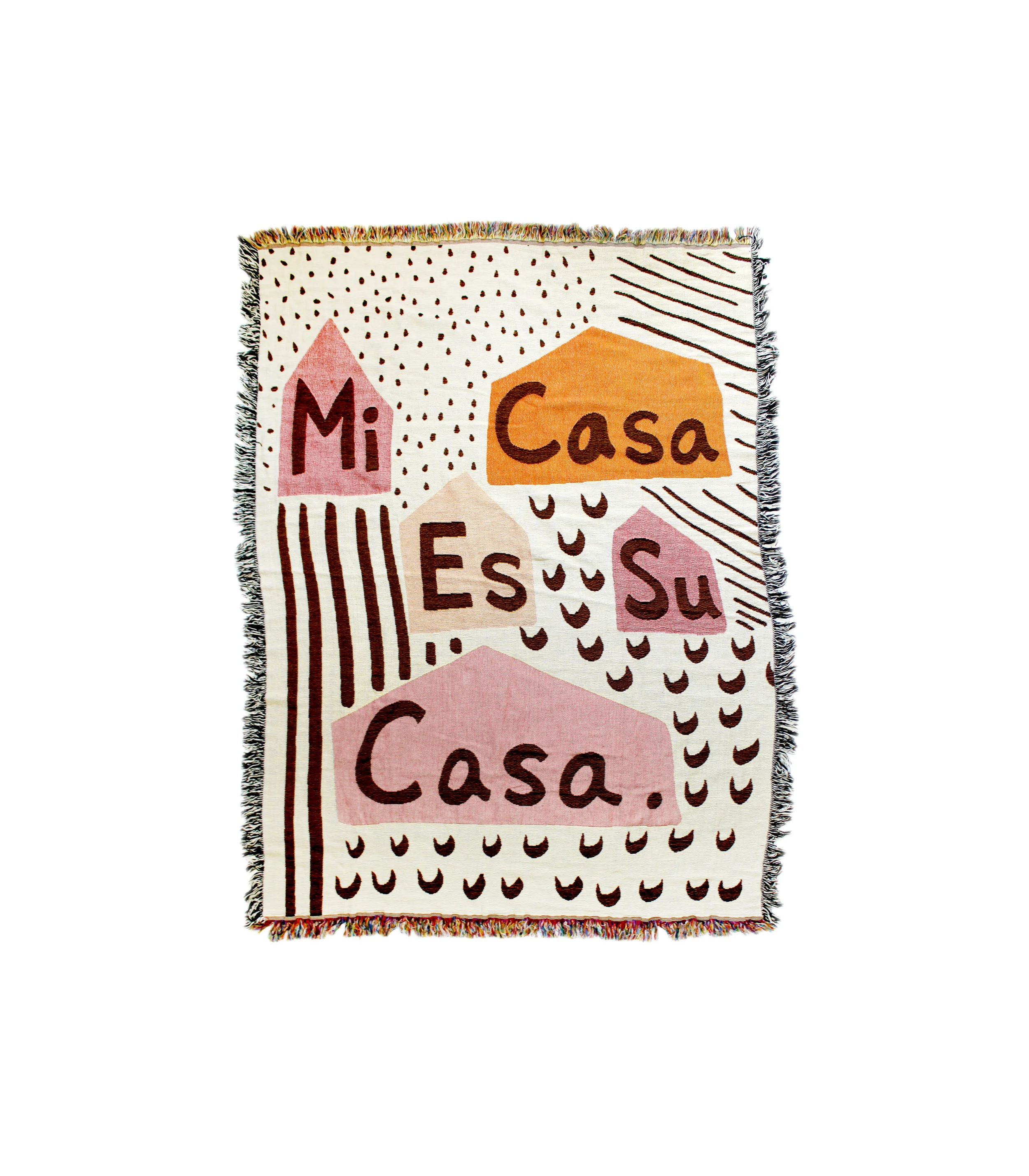 Mi Casa Es Su Casa Blanket by Calhoun & Co. Colorful Pattern Blankets