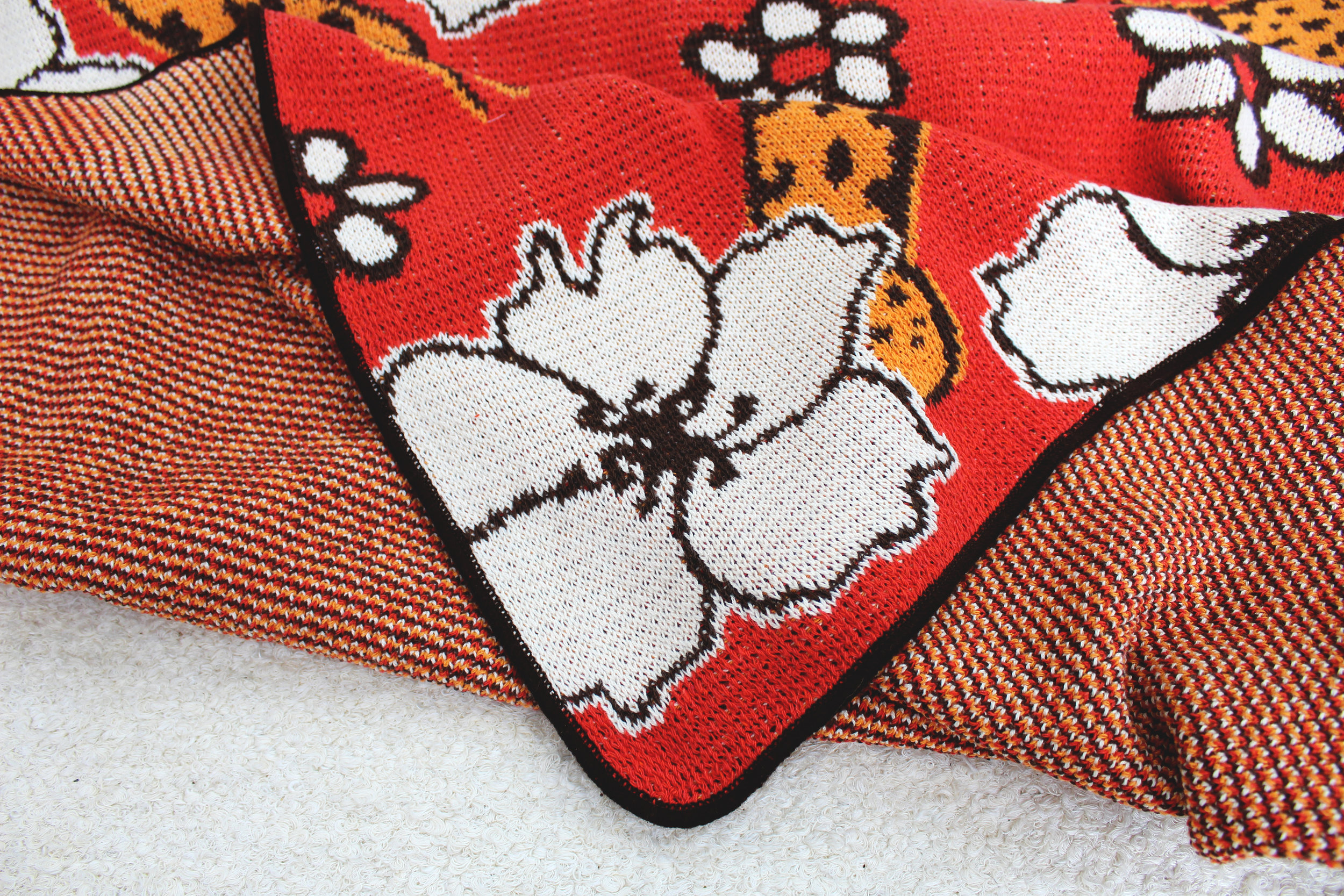 White Flower Leopard Blanket by Calhoun &amp; Co. Chicago New York