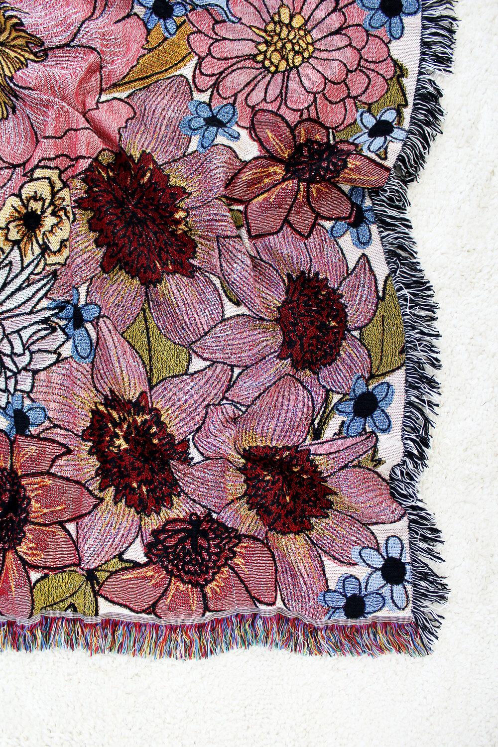 外箱不良宅配便送料無料 Voysey Rowan Tree Diurnal Blanket Arts ＆ Crafts Gift  Tapestry Throw Woven from Cotton Made in The USA (72x54)