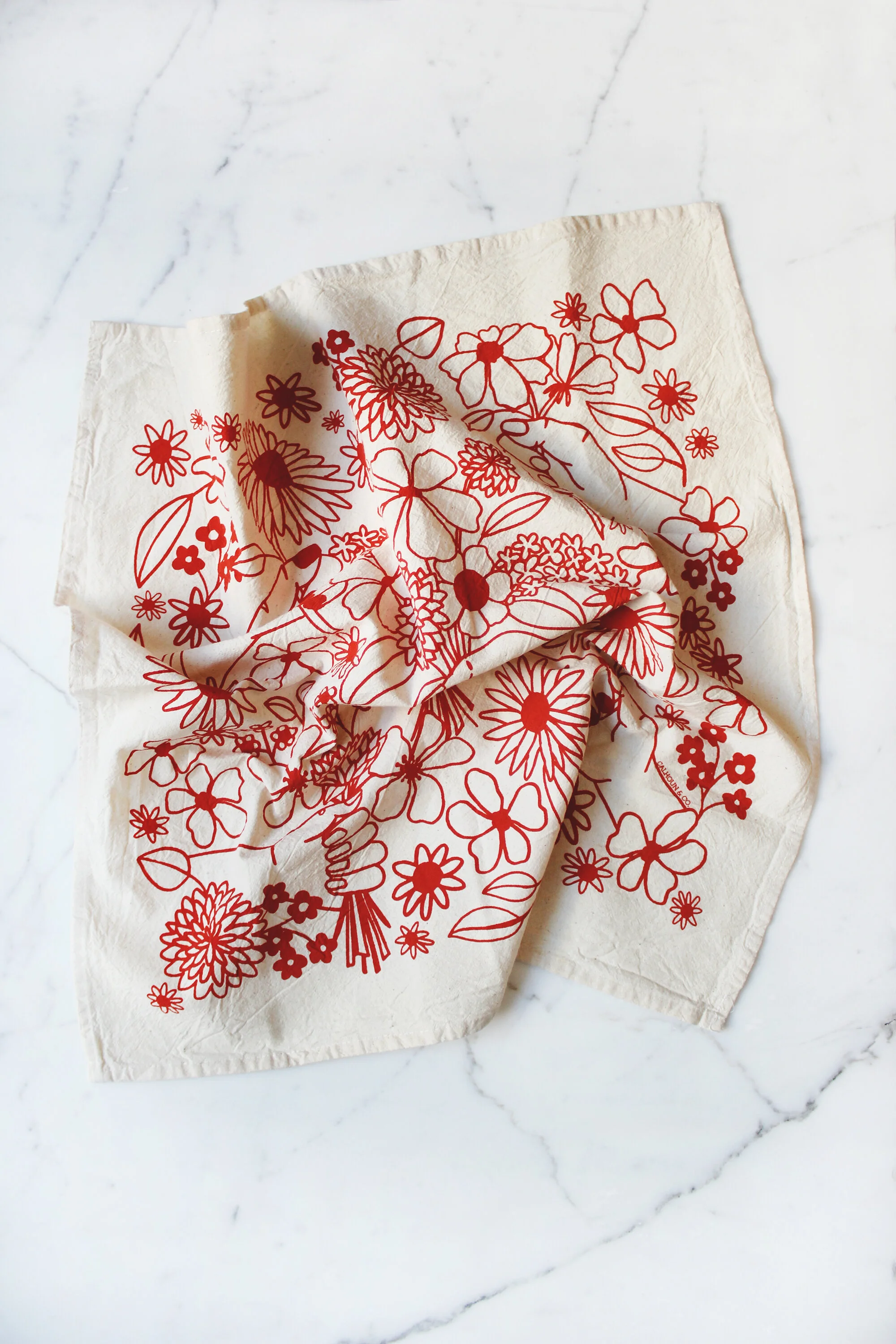 Thinking Of Your Floral Kitchen Tea Towel by Calhoun &amp; Co.