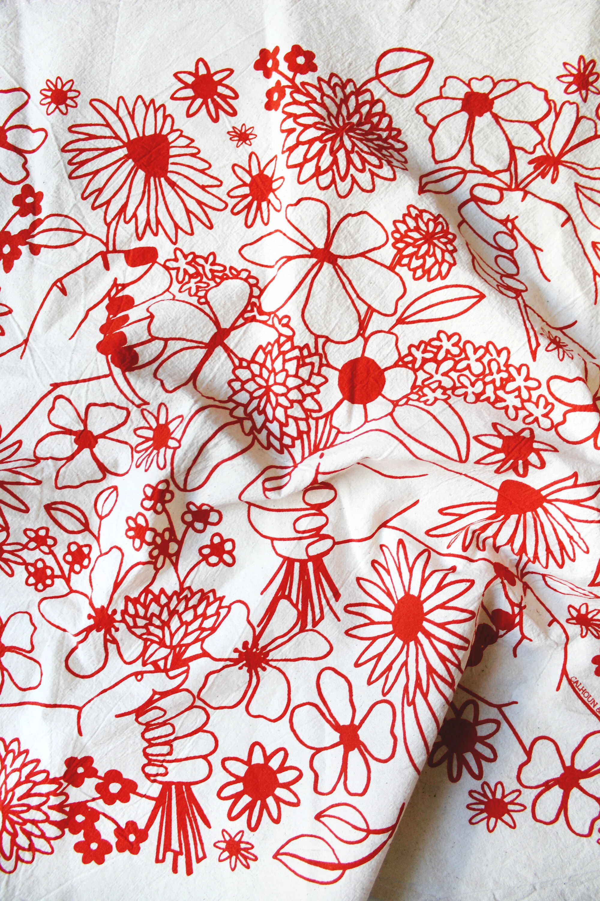 Thinking Of Your Floral Kitchen Tea Towel by Calhoun &amp; Co.