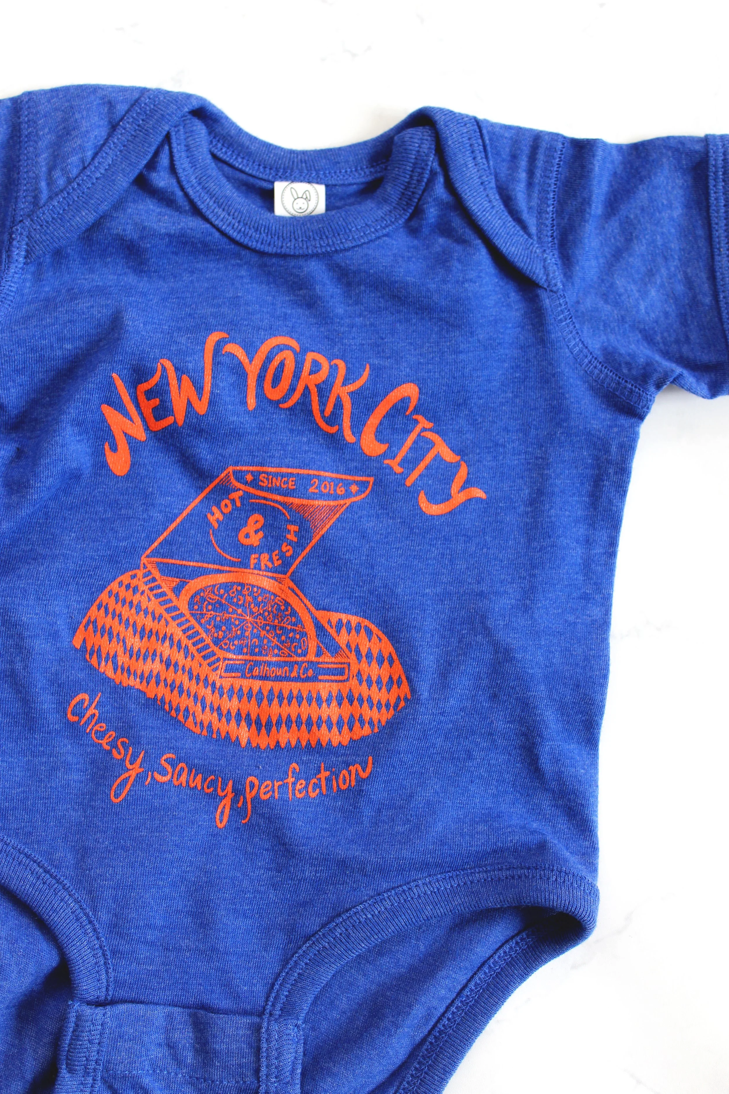 Apparel Onesie NYC Pizza Box blue orange IMG_2530.JPG