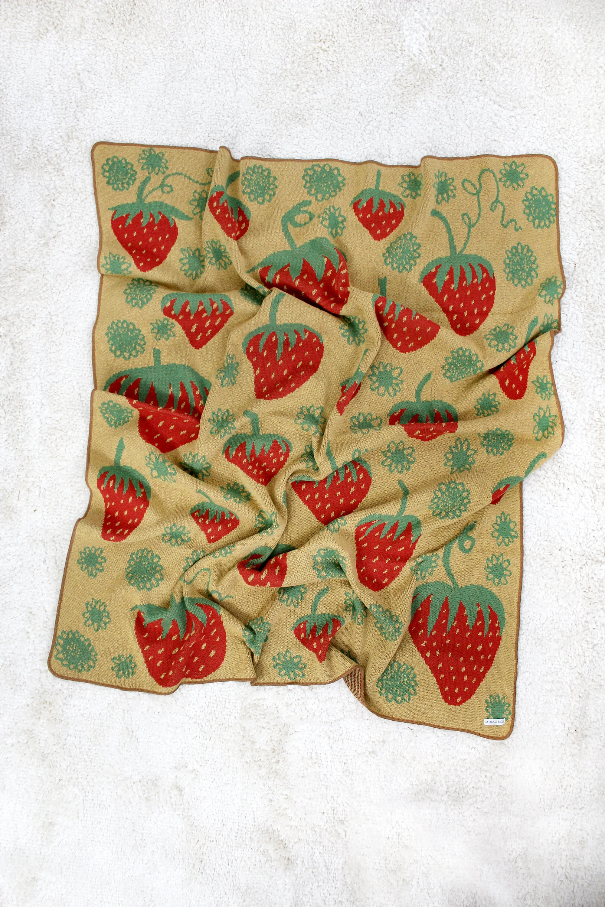 Strawberry Field Knit Blanket By Calhoun &amp; Co.