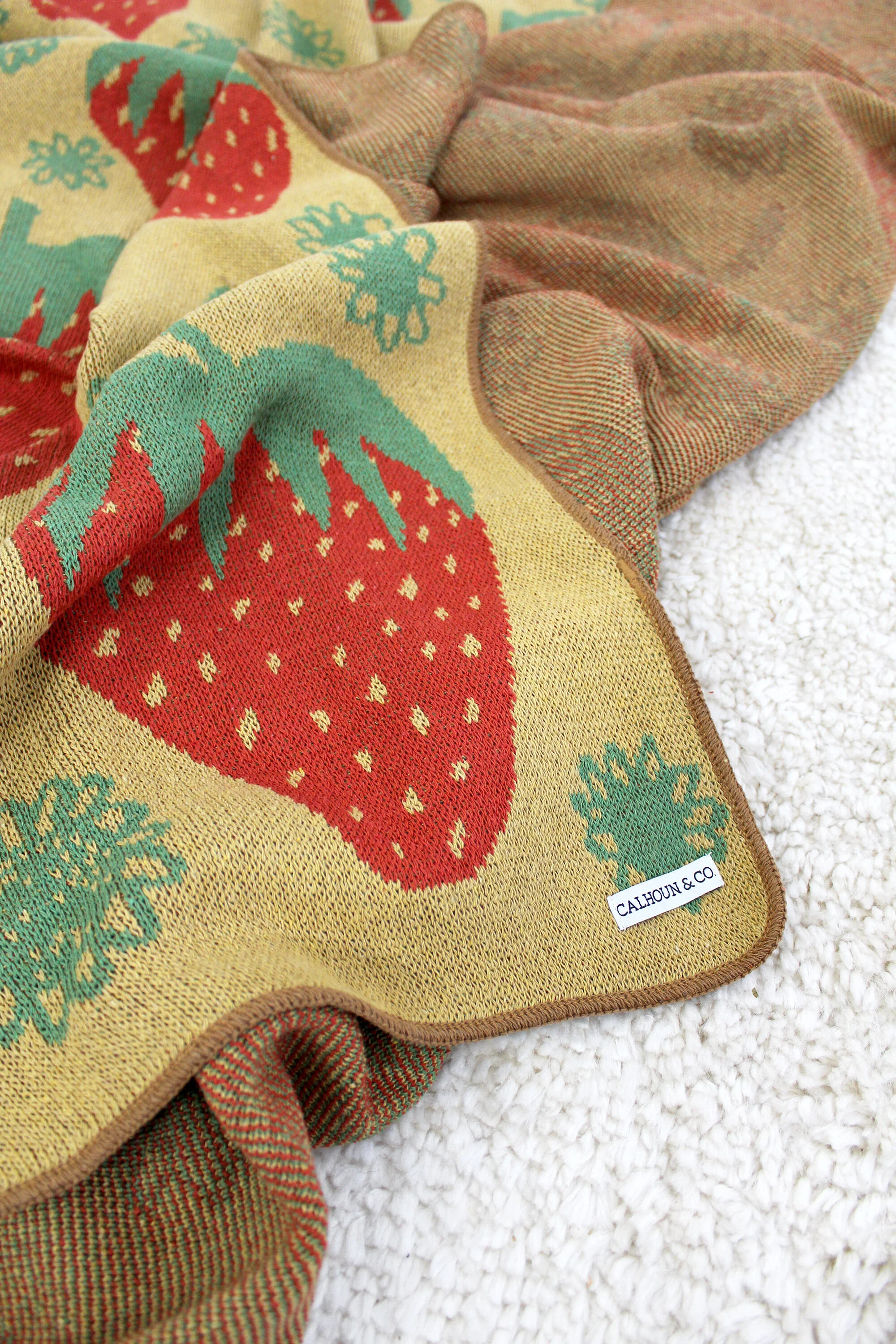 Strawberry Field Knit Blanket By Calhoun &amp; Co.