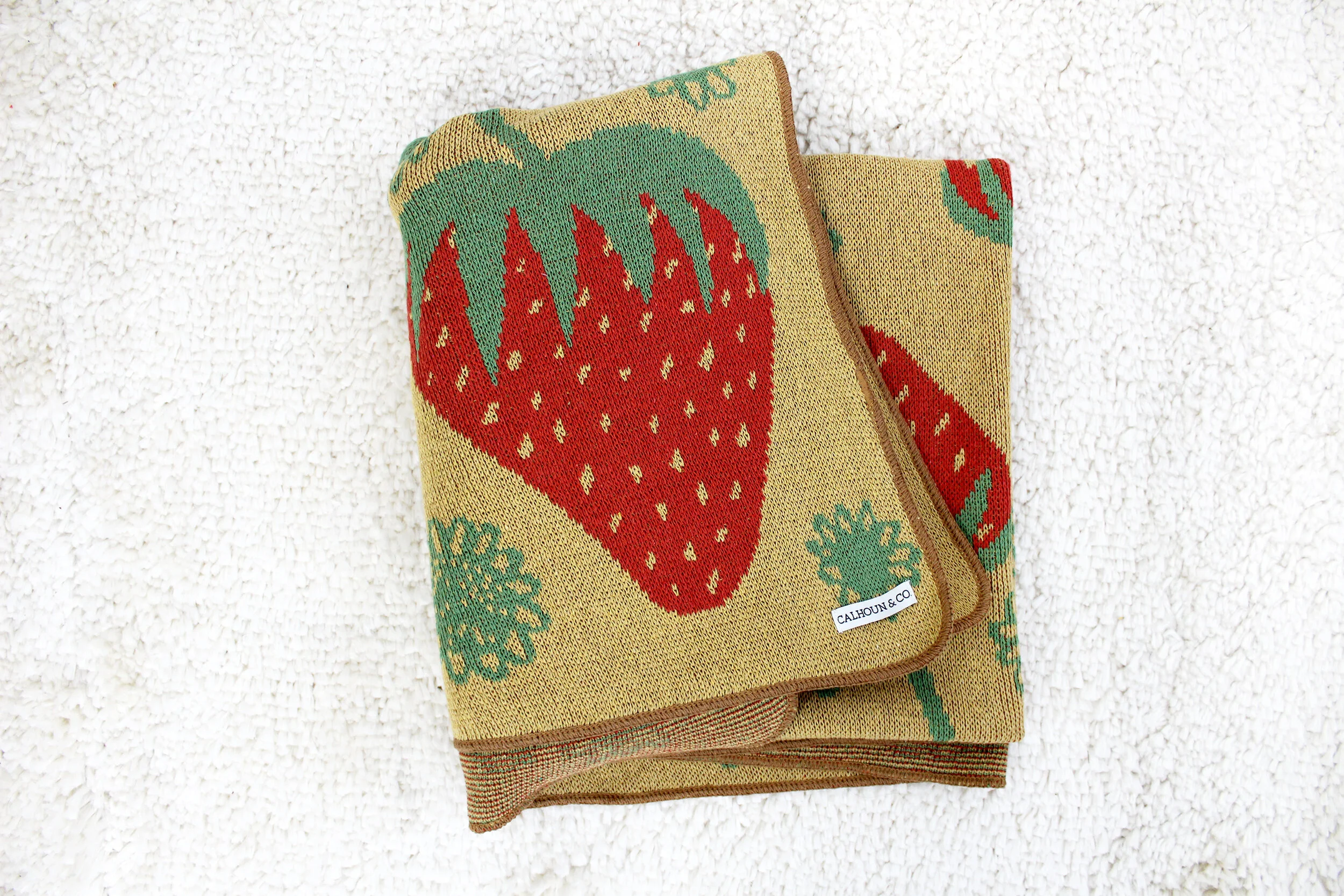 Strawberry Field Knit Blanket By Calhoun &amp; Co.
