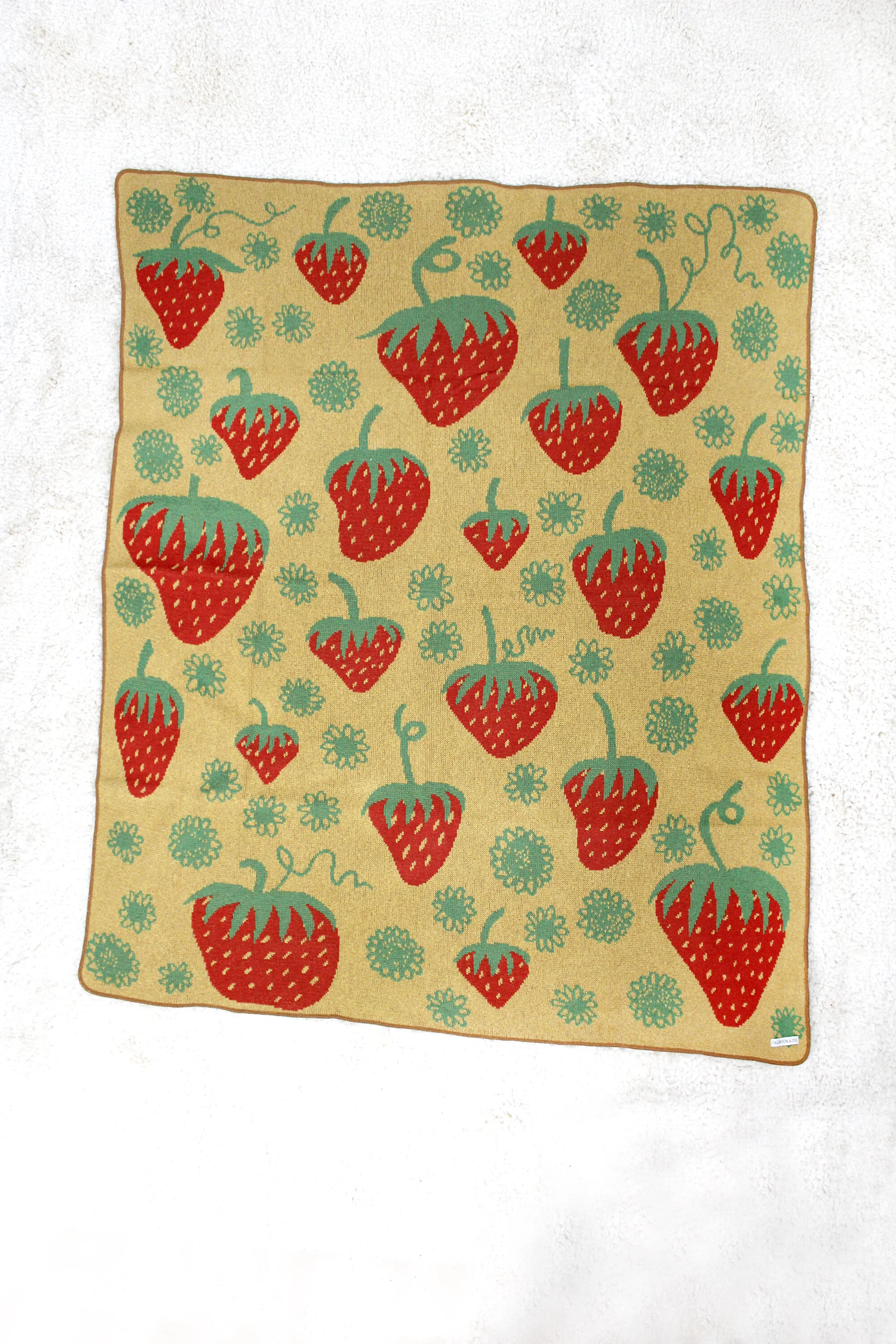 Strawberry Field Knit Blanket By Calhoun &amp; Co.
