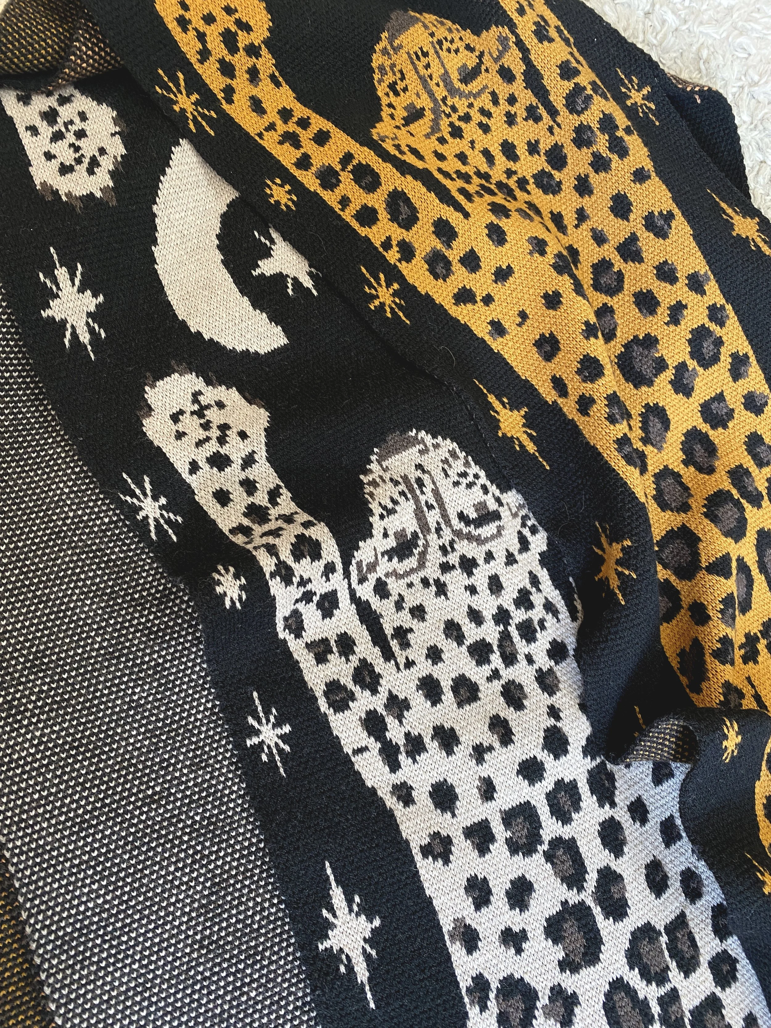 Leopard Scarf by Calhoun & Co. Merino Wool Cozy Scarf
