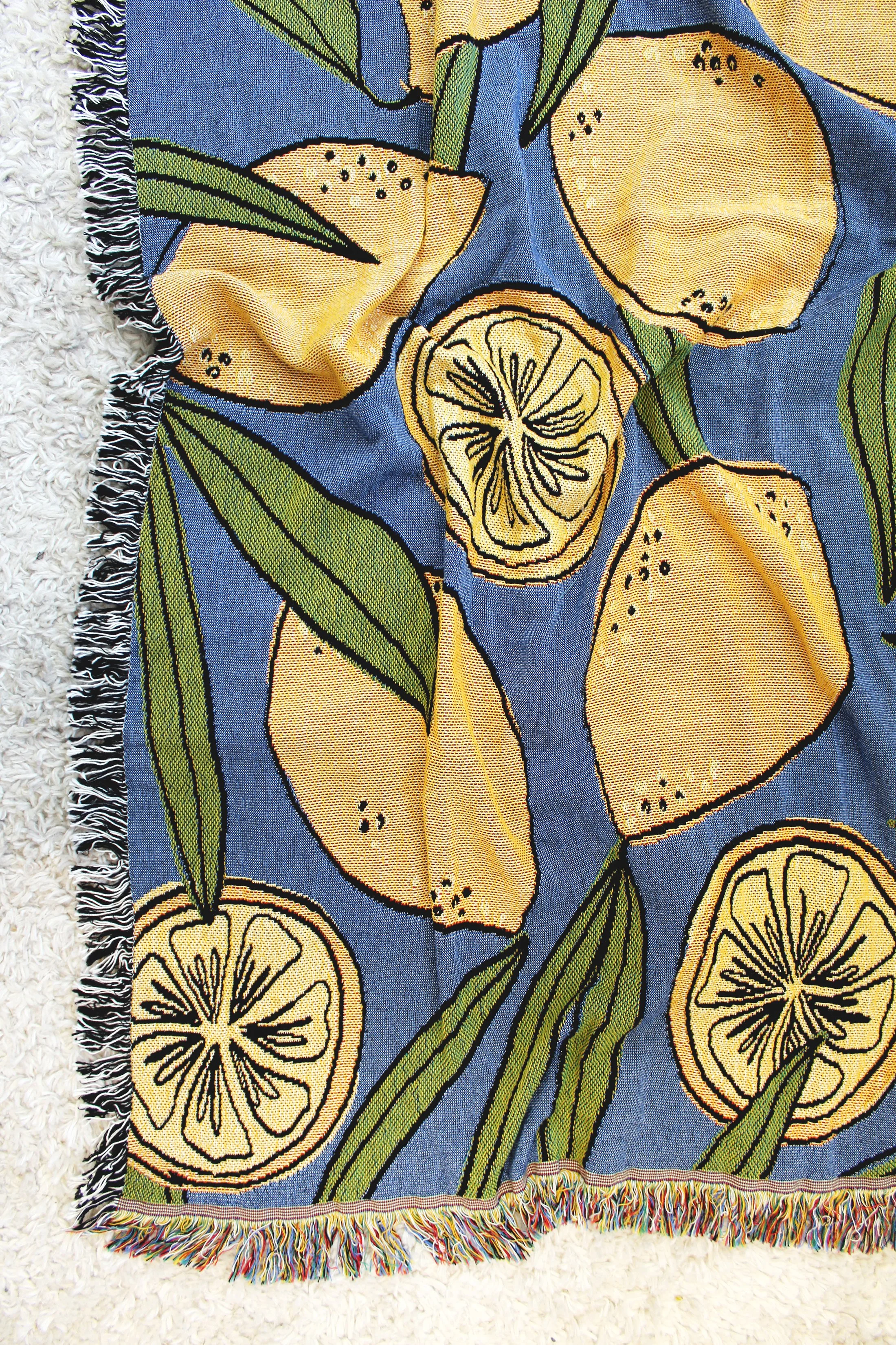 Lemon Blanket By Calhoun & Co.  Italian Coast Lemons Home Inspiration