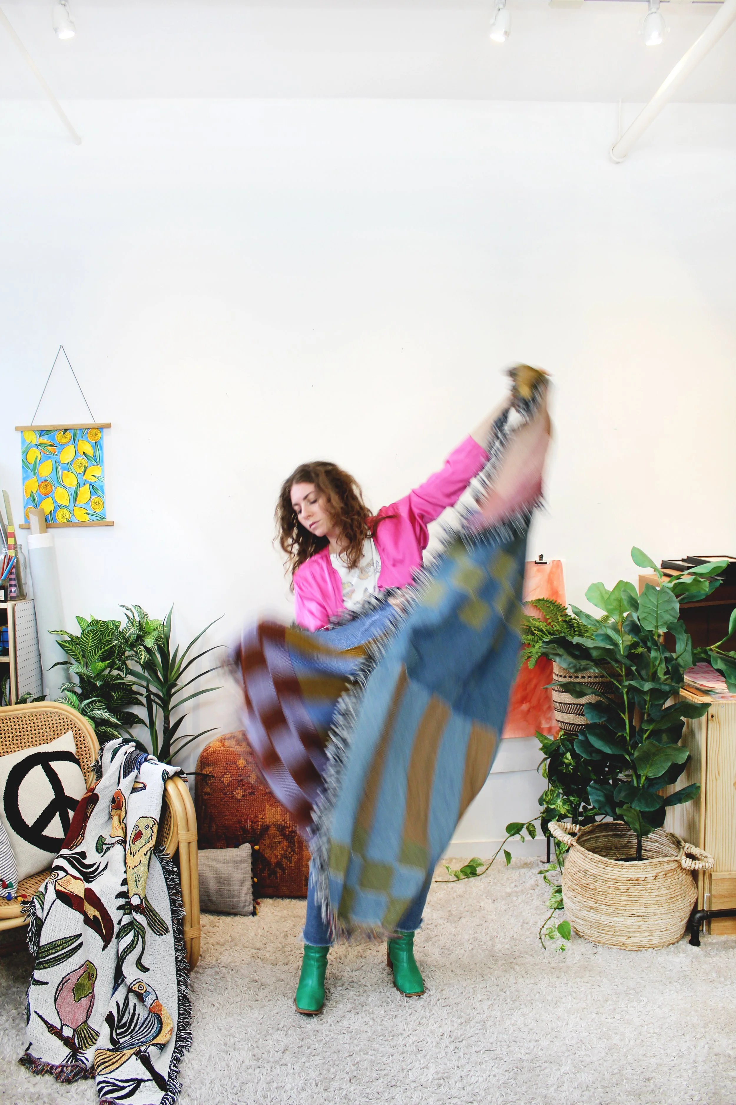 Checkered Stripe in Fort Tilden Tapestry Blanket IMG_5780.JPG