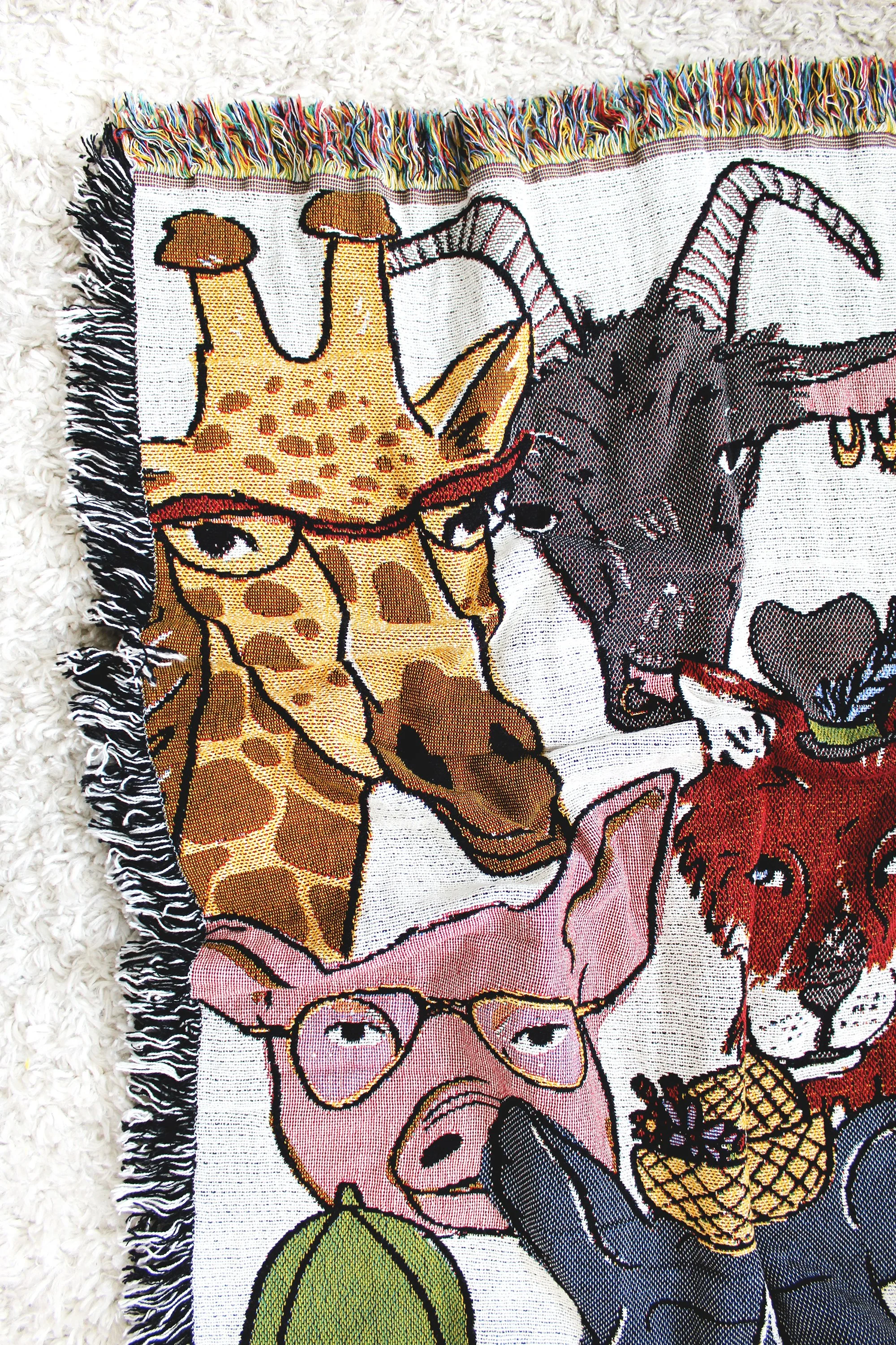 Zoo Animal Print Throw Blanket by Calhoun & Co. Leopard Panda Fox  Flamingo