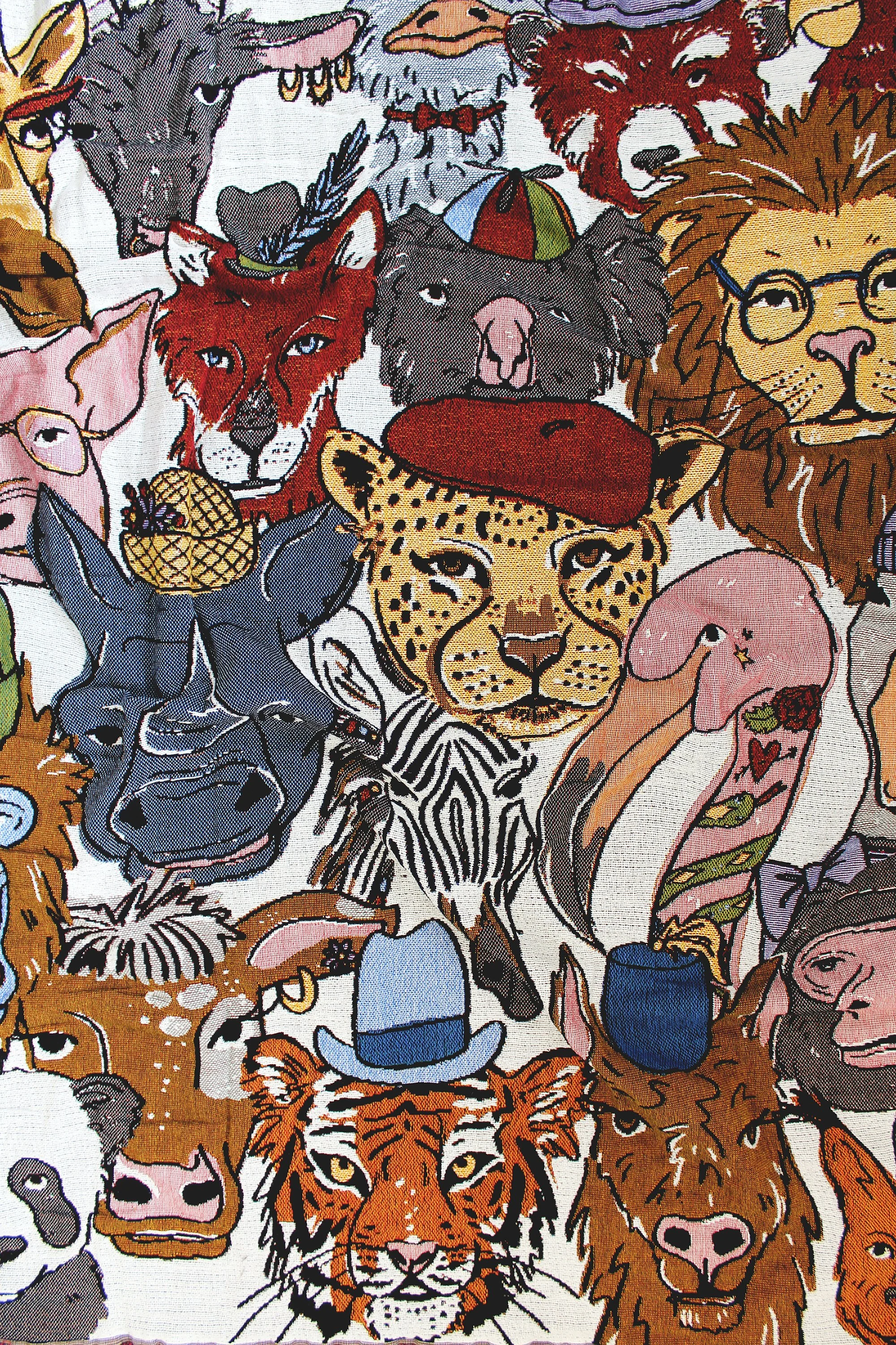 Zoo Animal Print Throw Blanket by Calhoun & Co. Leopard Panda Fox  Flamingo