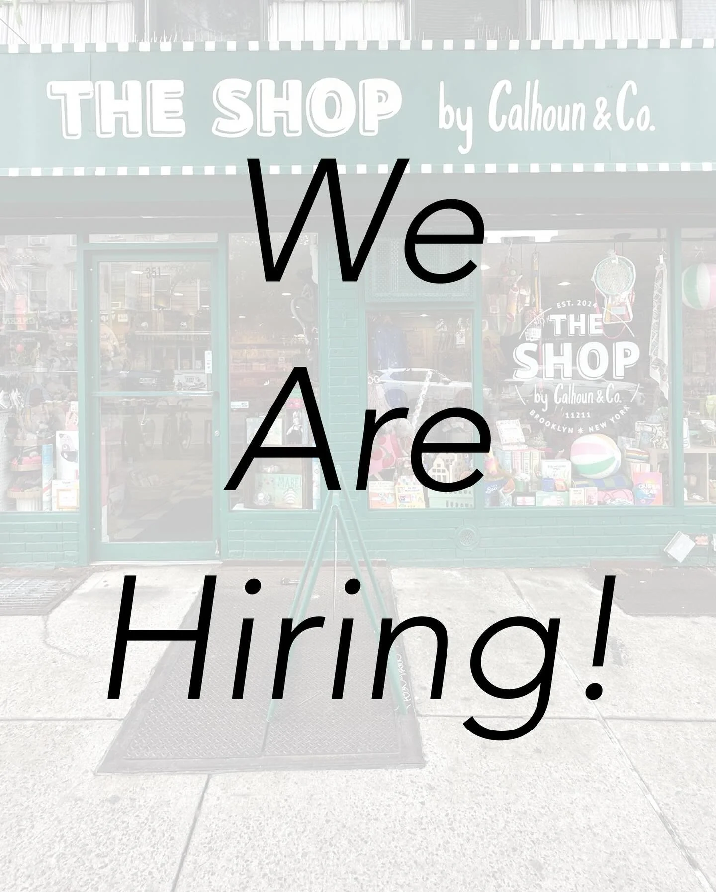 Hey hey hey 👋 we are hiring! This particular role is a first for us to hire&hellip;. But we&rsquo;re looking to fill a full time role as a Logistics &amp; Operations Manager. You&rsquo;ll be between our shop in Williamsburg and our studio in Greenpo