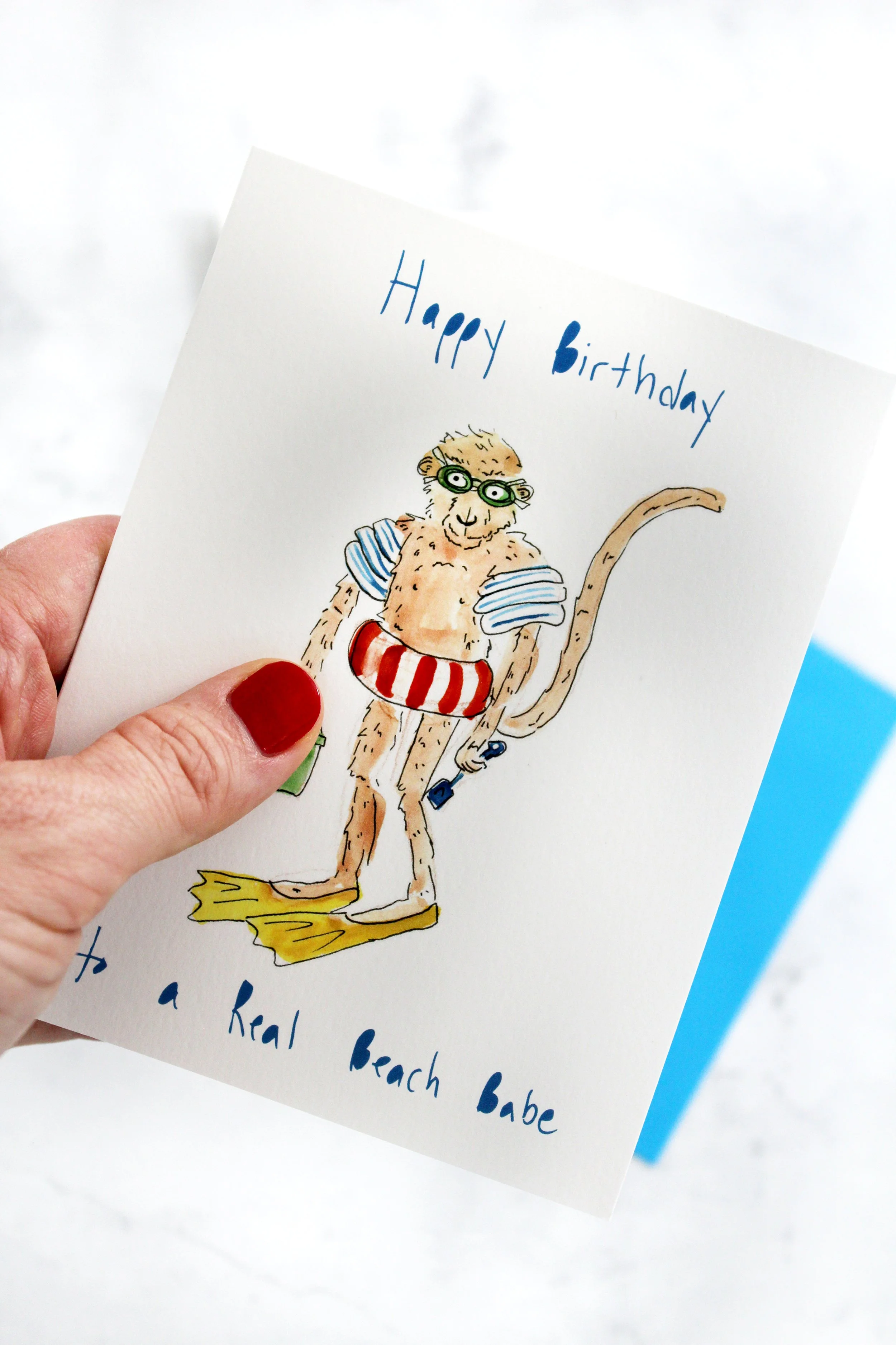 greeting card - birthday monkey - IMG_1756.JPG