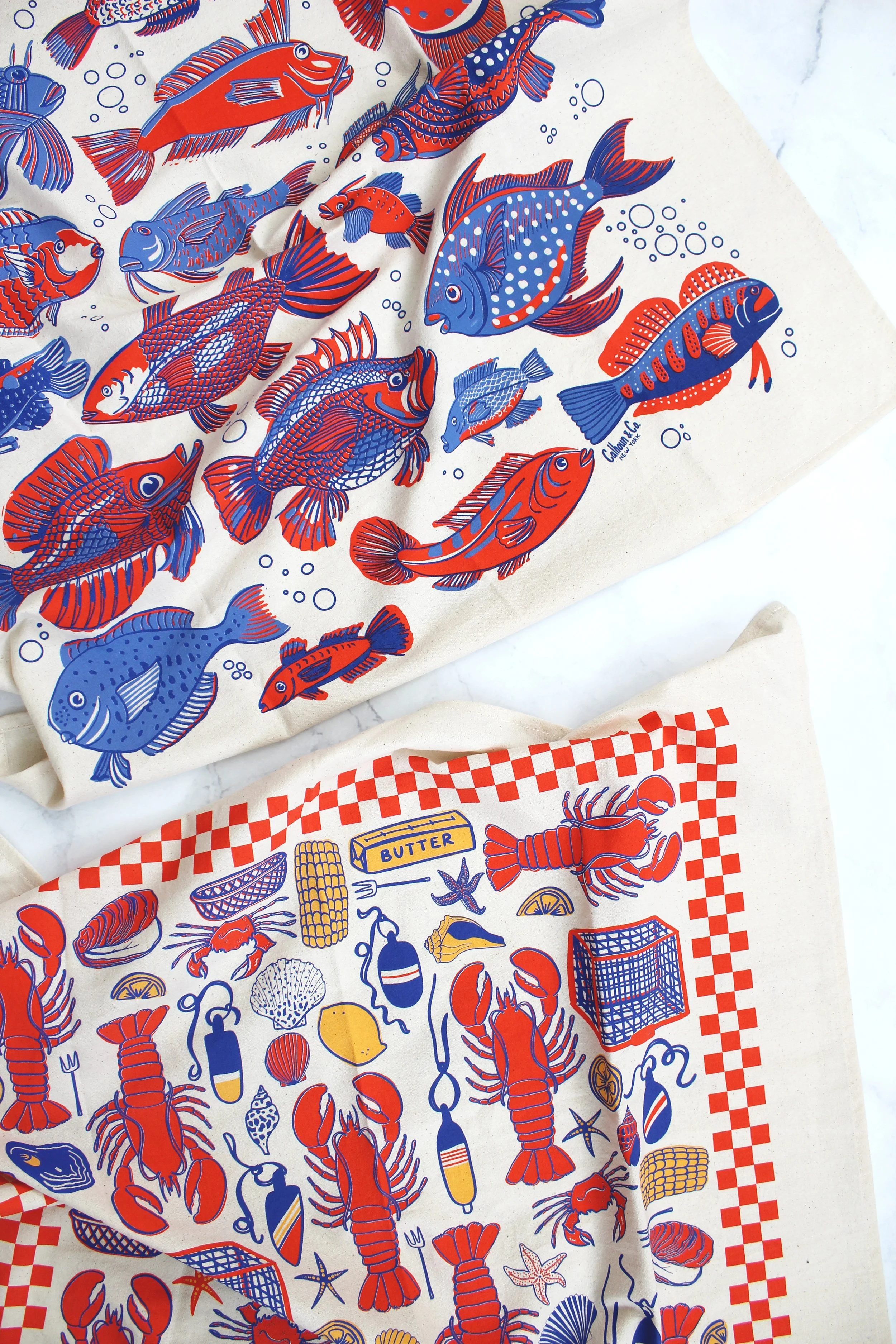 tea towel lobster fish IMG_0010.JPG