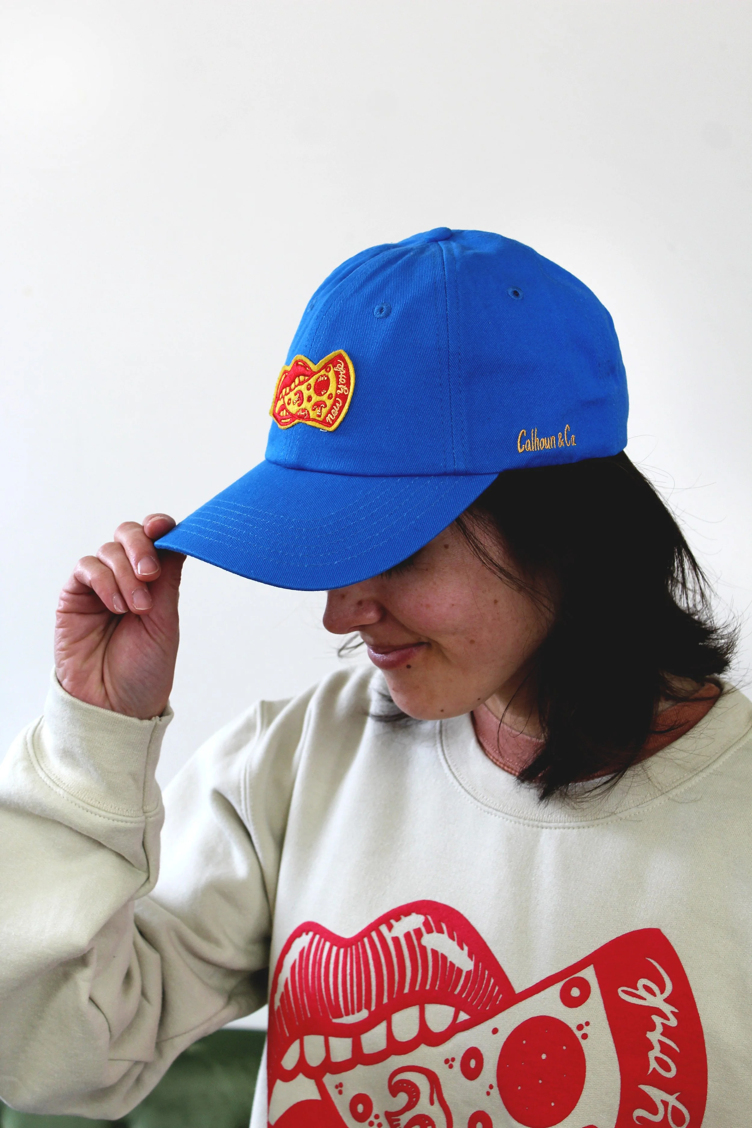 Apparel Pizza Mouth Hat Blue  IMG_2159.JPG