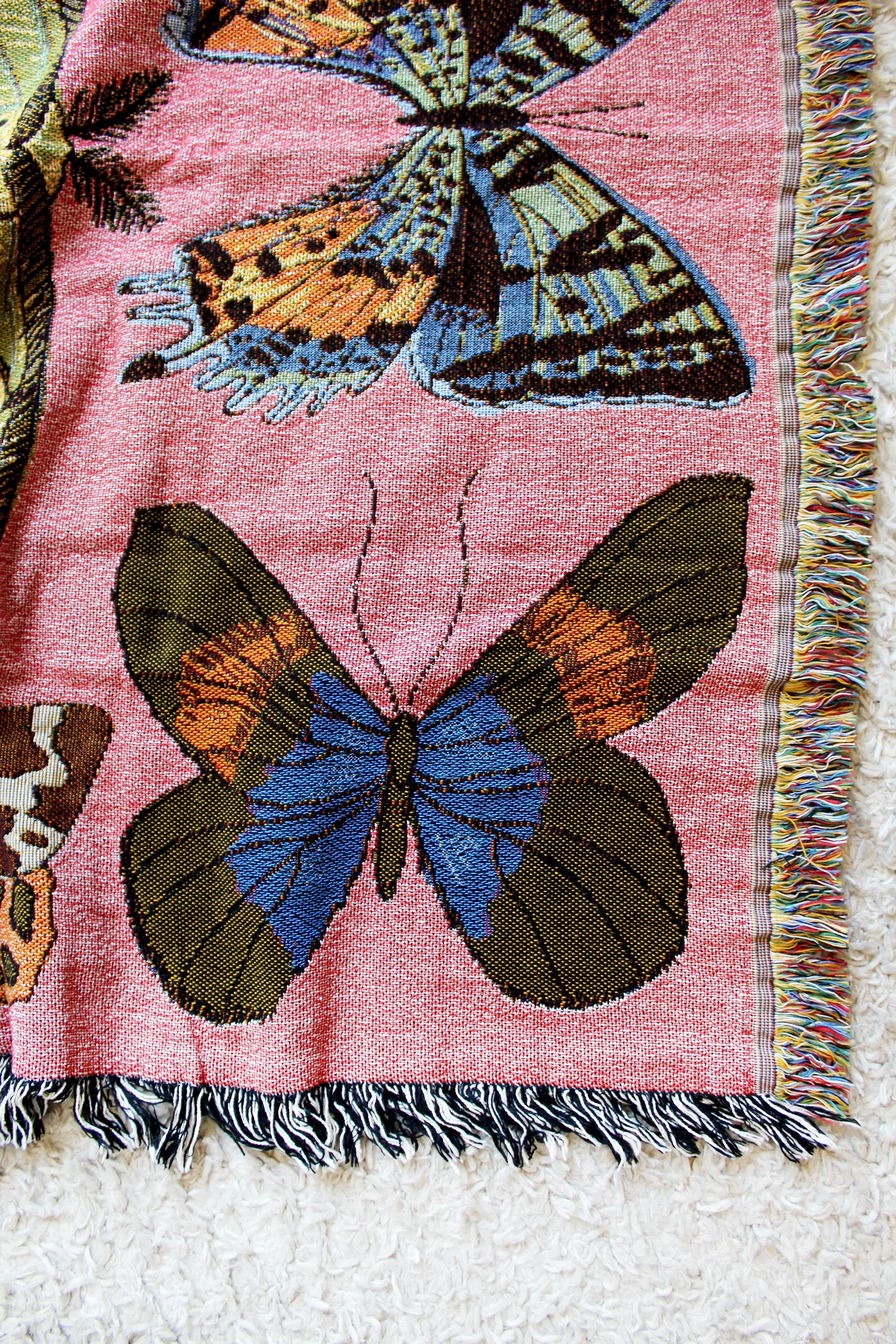 Tapestry Blankets - Moth Stilllife on Pink IMG_7484.JPG