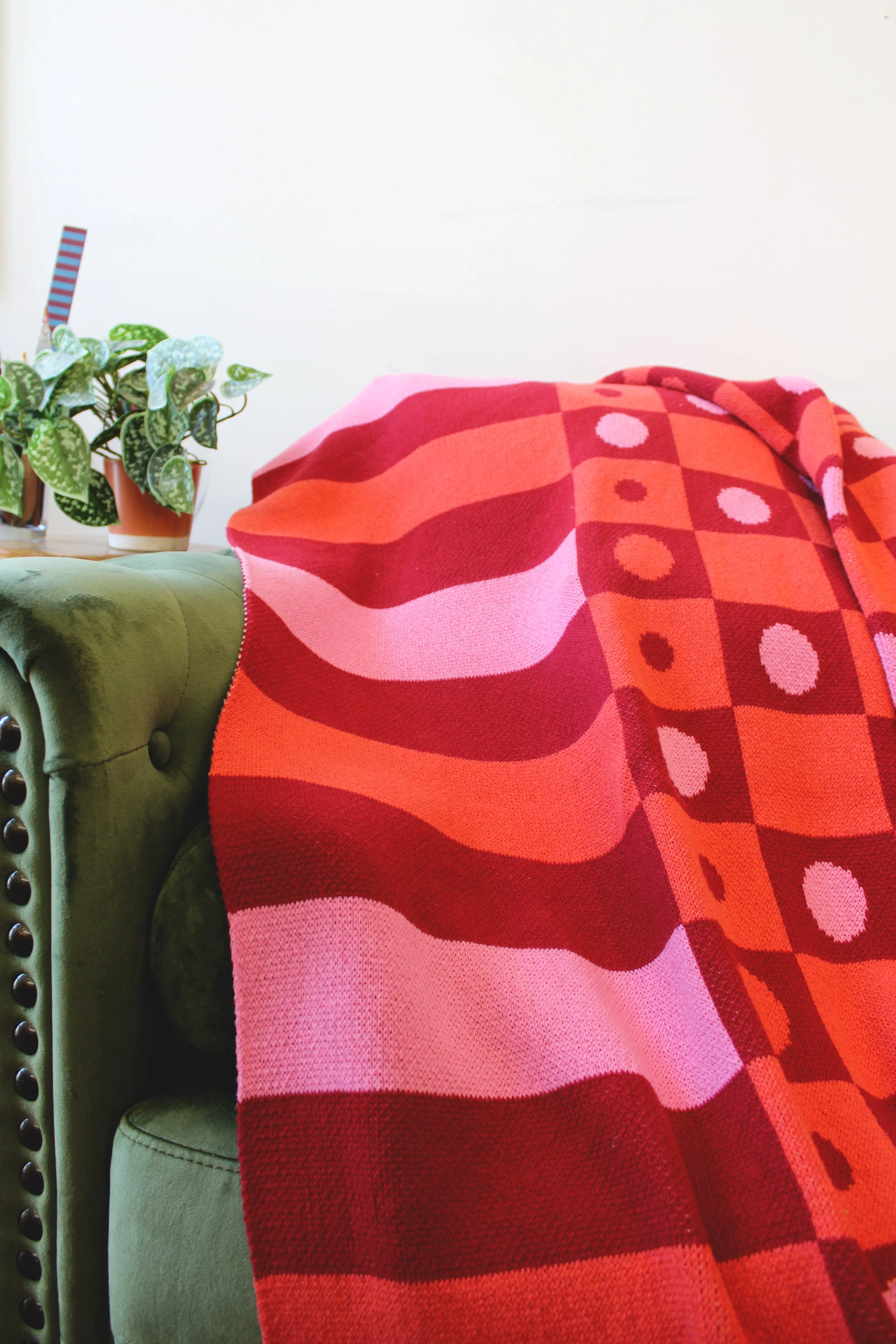 Knit Blanket Checkmate  Bring Home The Bacon IMG_1848.JPG