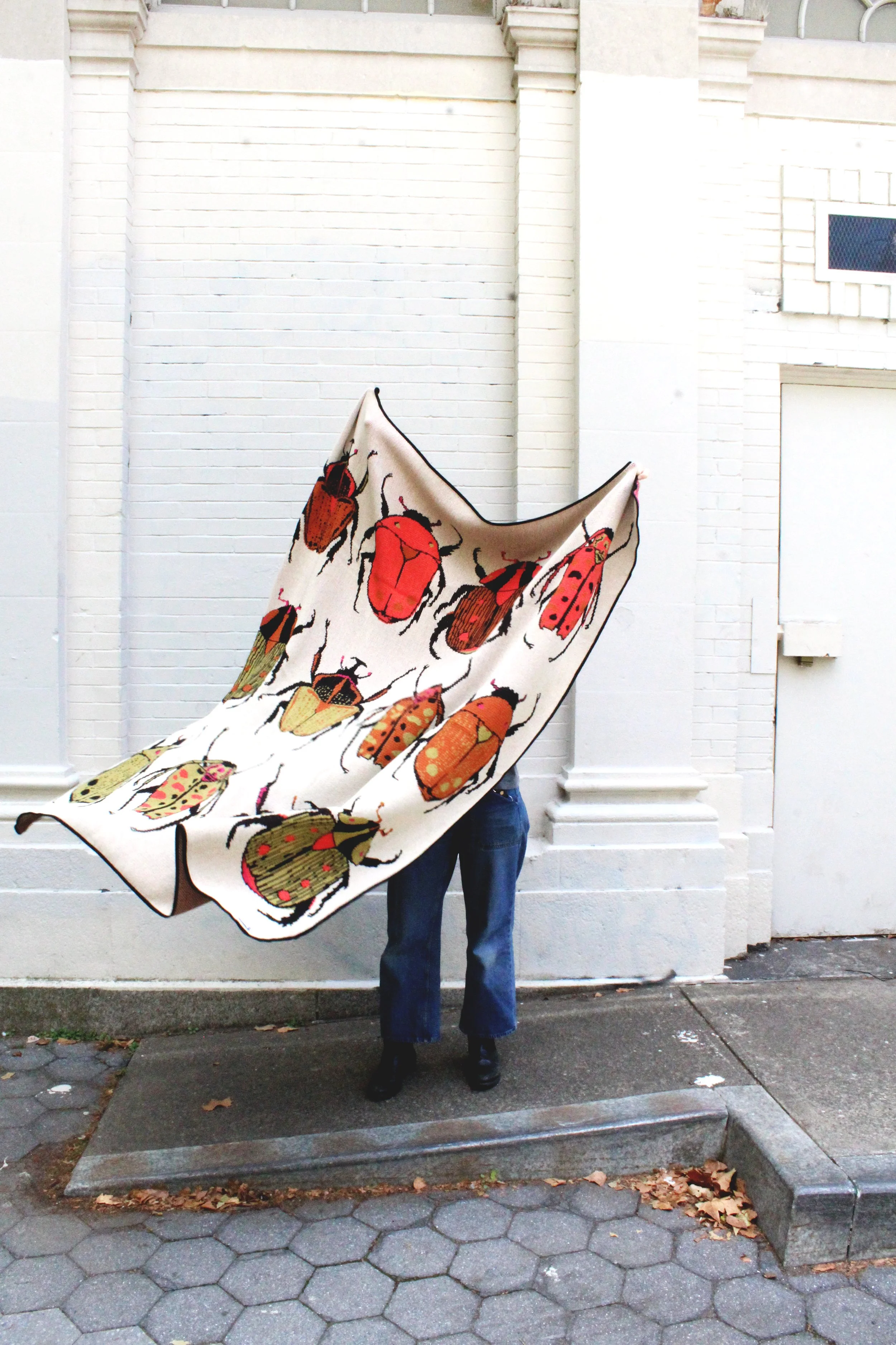 Beetle Knit Blanket by Calhoun & Co. Beetles Print Cozy Home Decor New York