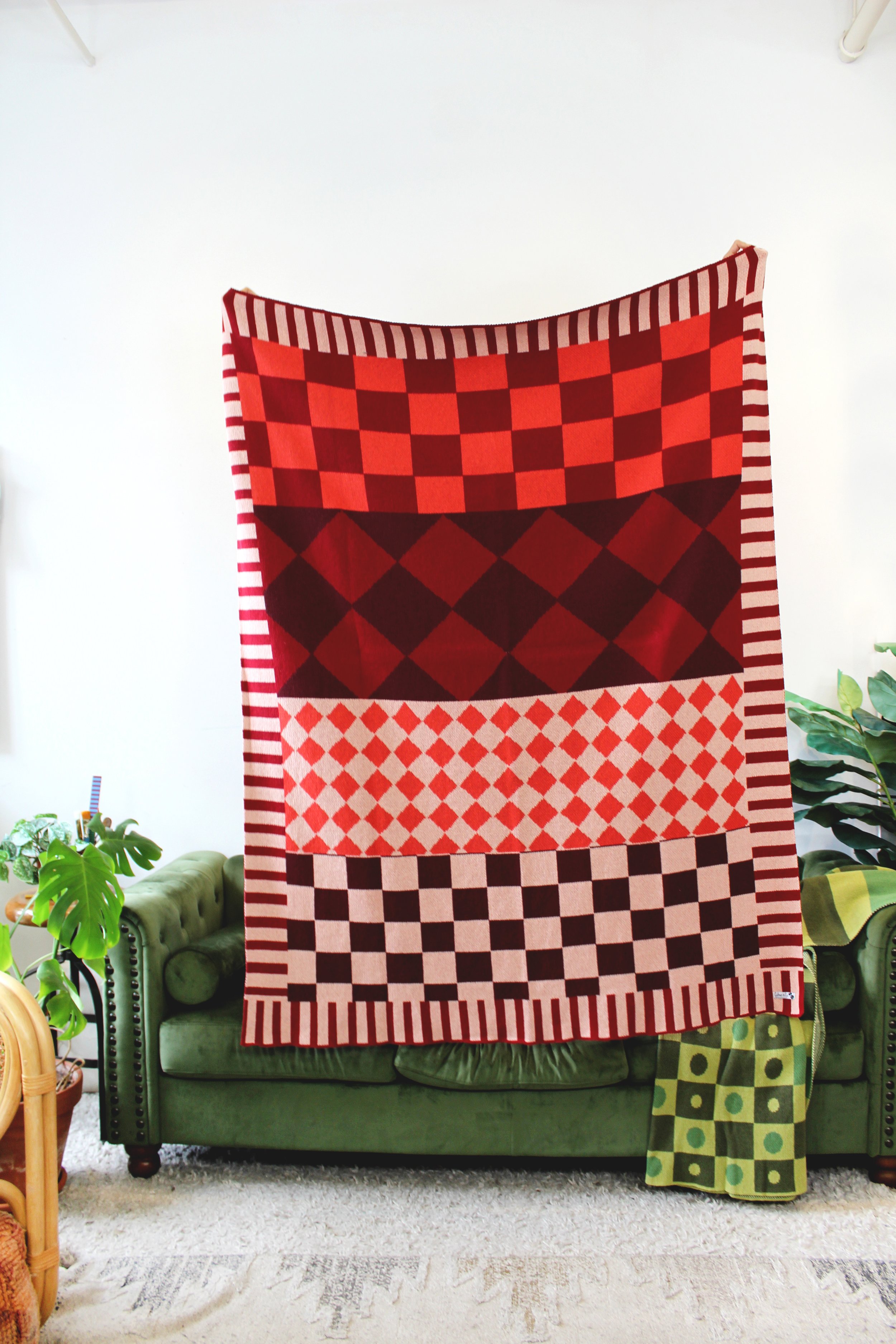 Knit Blanket Diamond Checkerboard - Acid Tongue IMG_2362.JPG