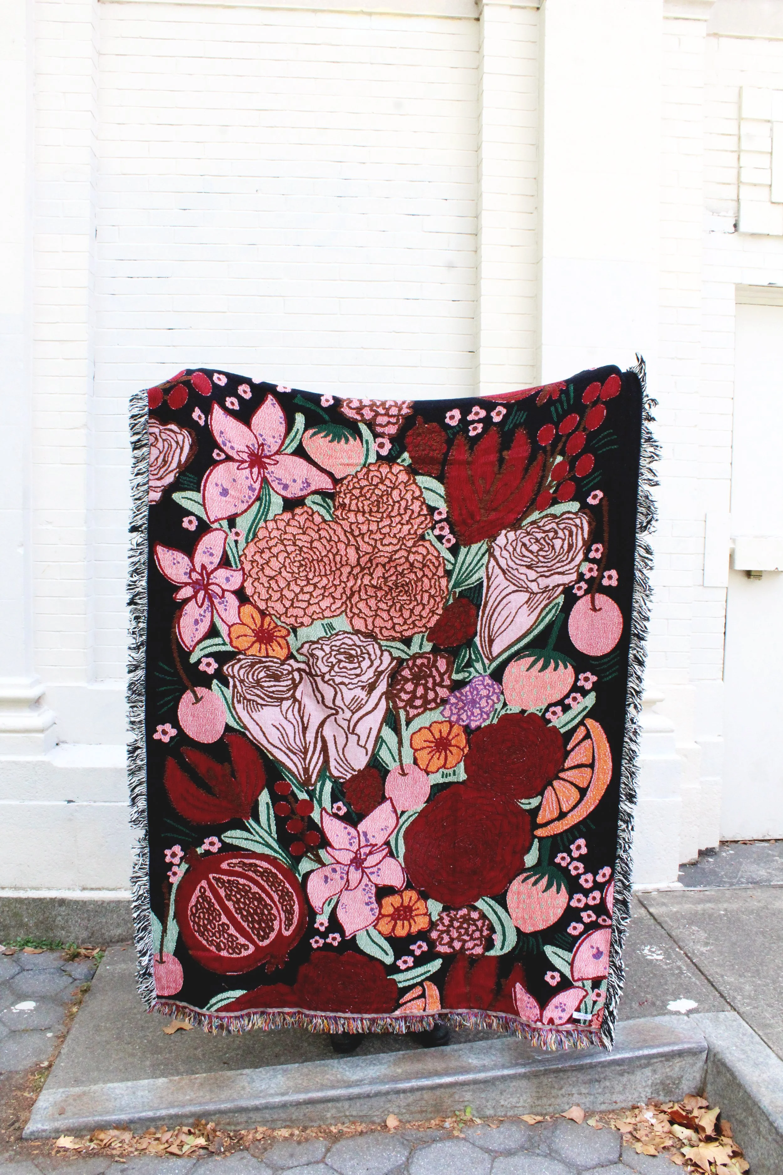 Tapestry Blanket fruity Floral Cherry Berry IMG_0216.JPG