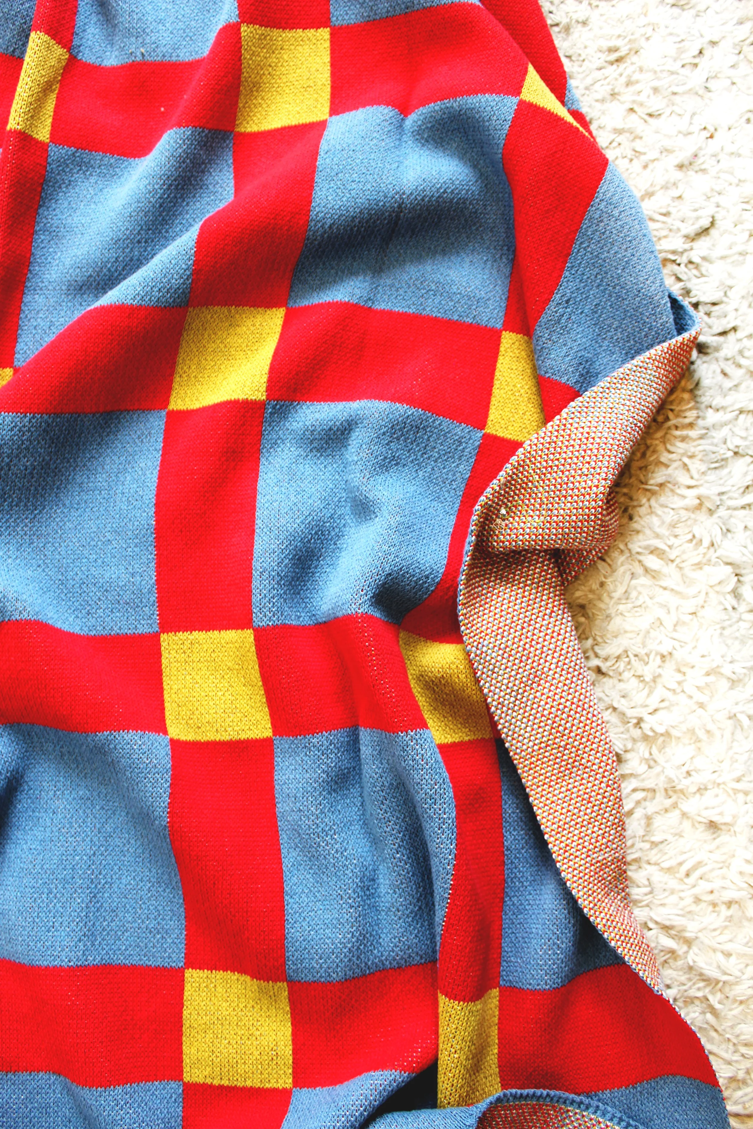 Knit blanket -GINGHAM KNIT BLANKET in CHERRY CRISP IMG_2704.JPG