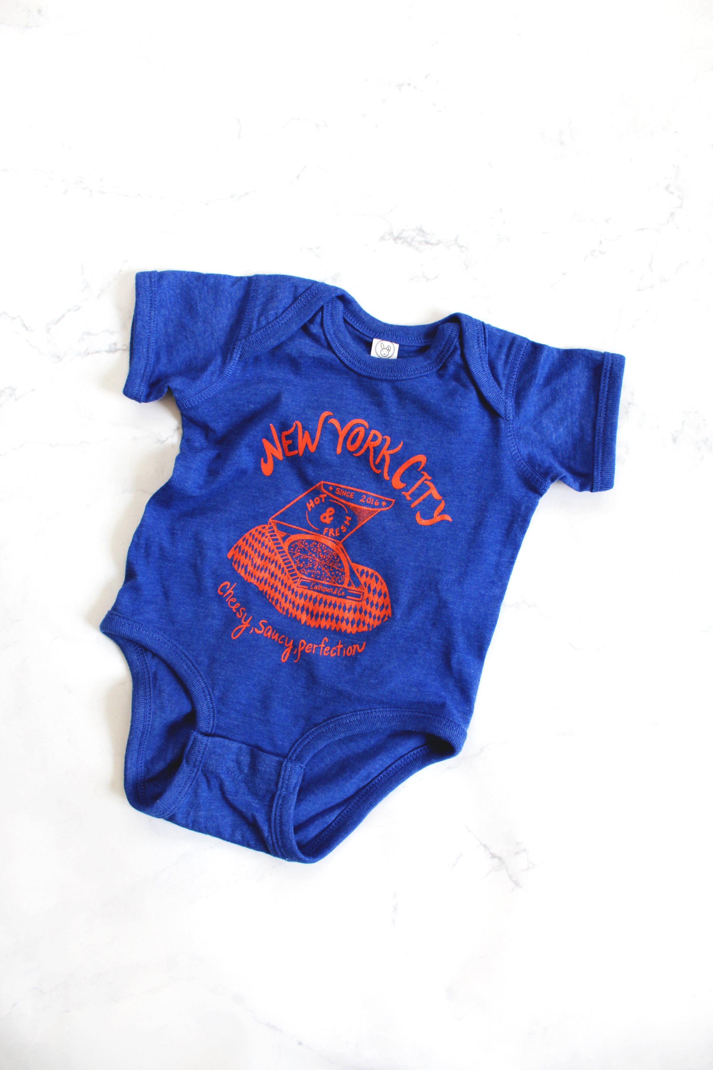 Apparel Onesie NYC Pizza Box blue orange IMG_2527.JPG