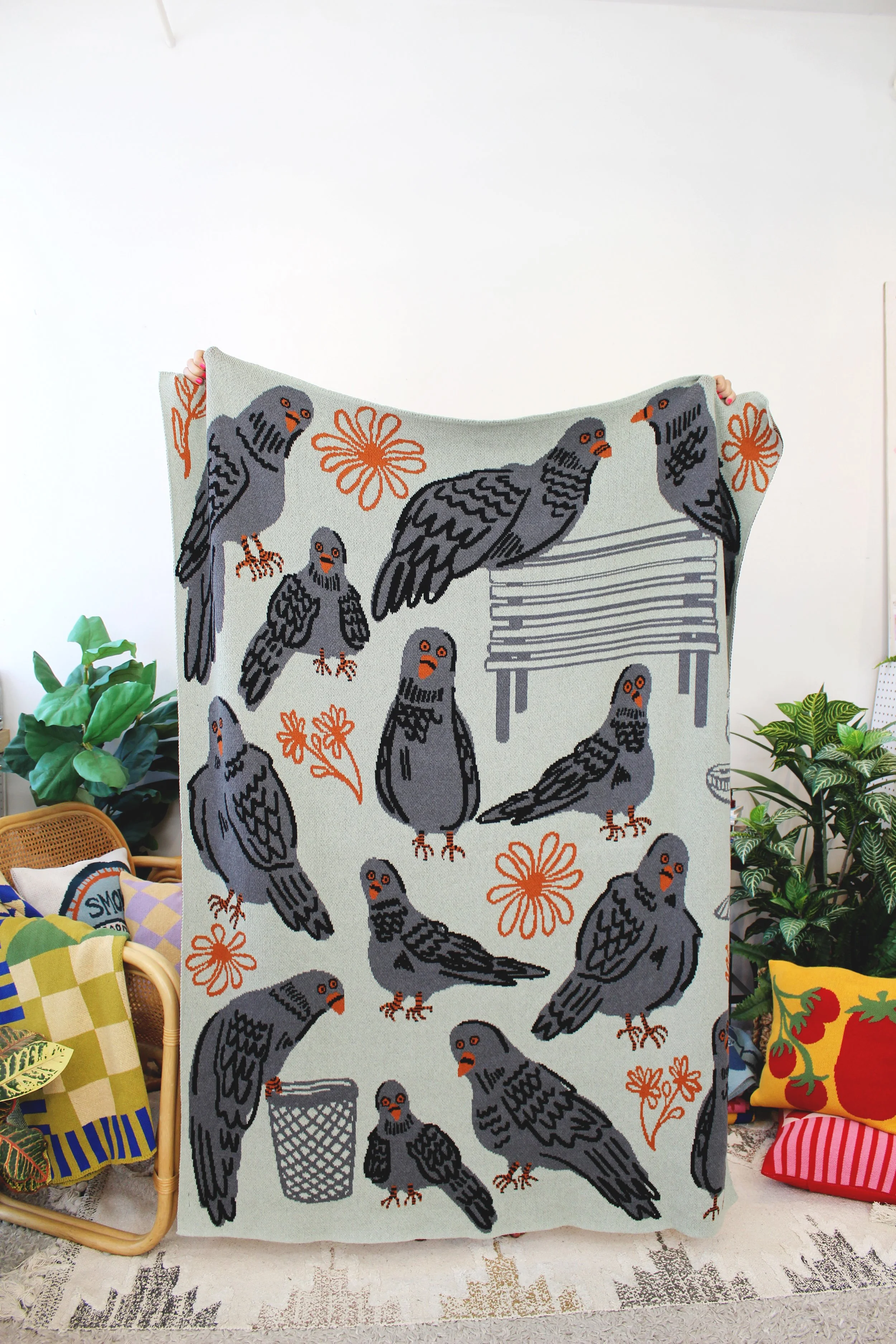 Knit Blanket NYC PigeonsIMG_8156.JPG