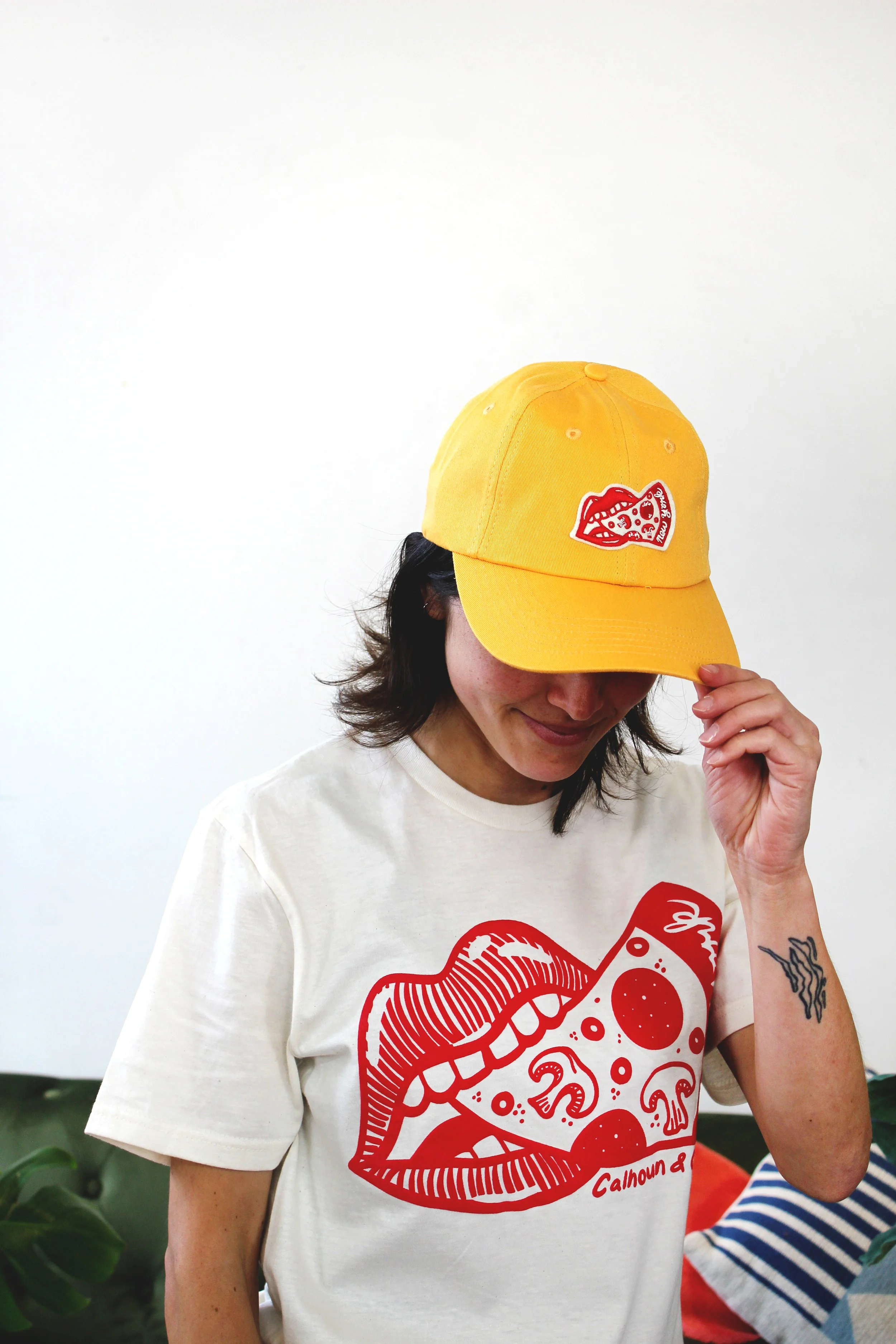 Apparel Pizza Mouth Tee Hat Yellow IMG_2183.JPG