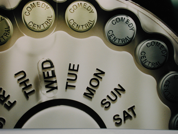 4' pill dispenser for Comedy Central
