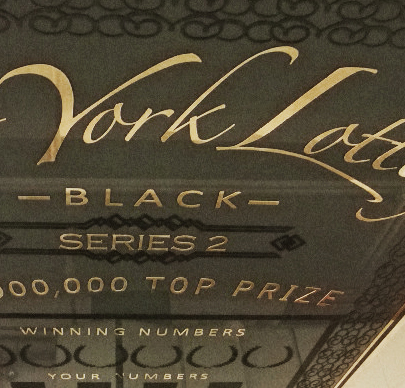 giant scratch off ticket for NY lottery