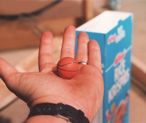 Miniature Basketball and Hoop Props