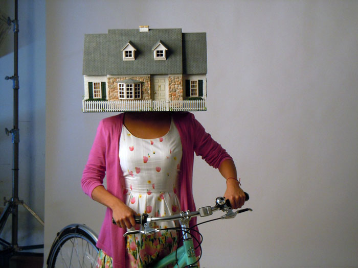 Miniature House Model and Full Head Mask
