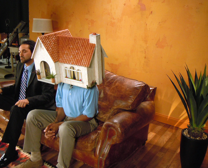 Miniature House Model and Full Head Mask