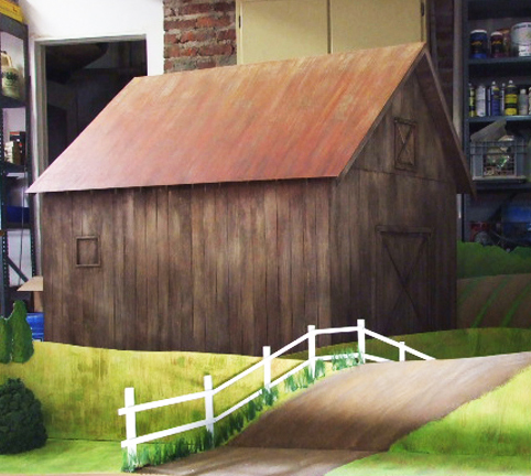Miniature barn scene