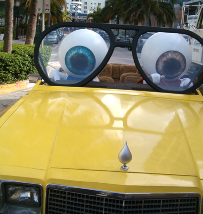 Two Eyeball Heads and Oversized Eyeglasses Prop