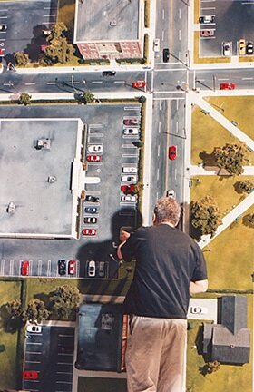 Miniature Landscape with Rooftops and Cars