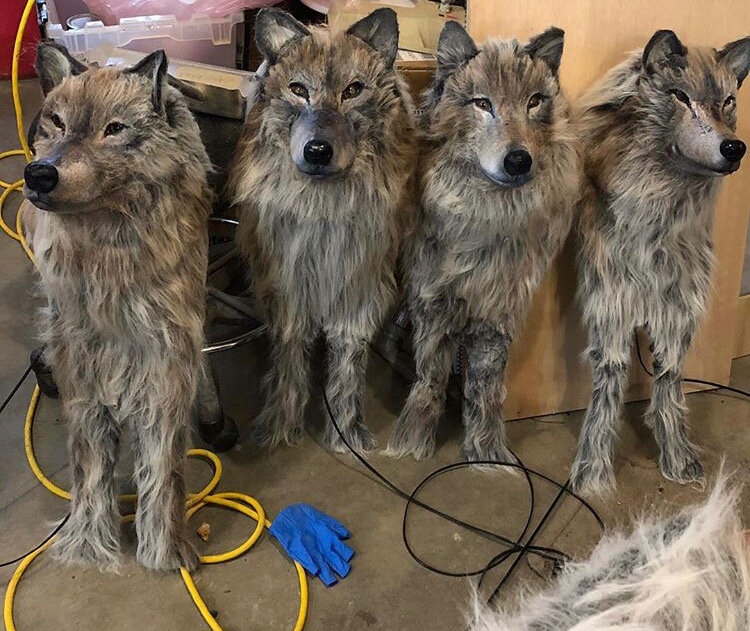Wolf Movie Props with Glowing Blinking Eyes