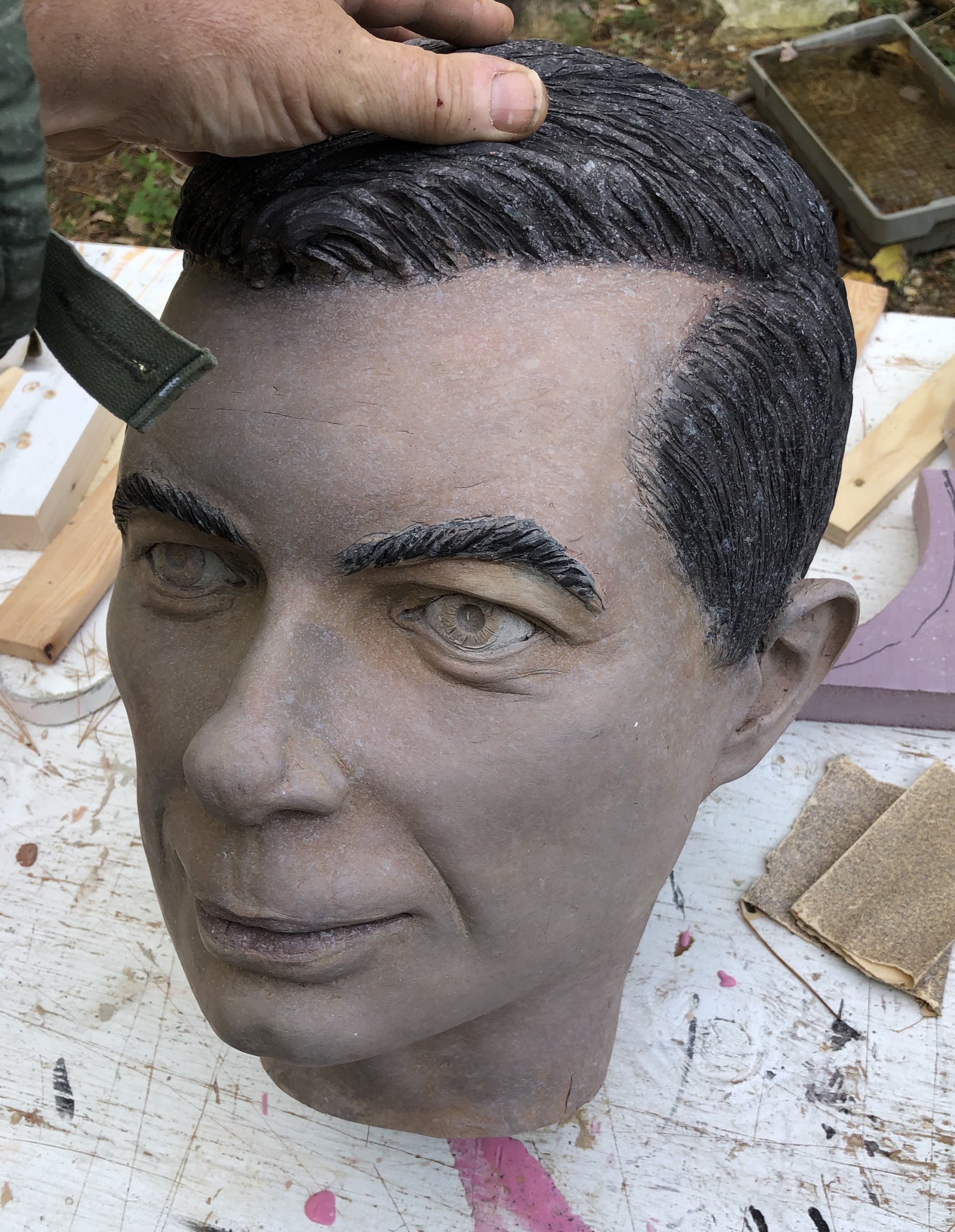 large mayor Pete sculpture