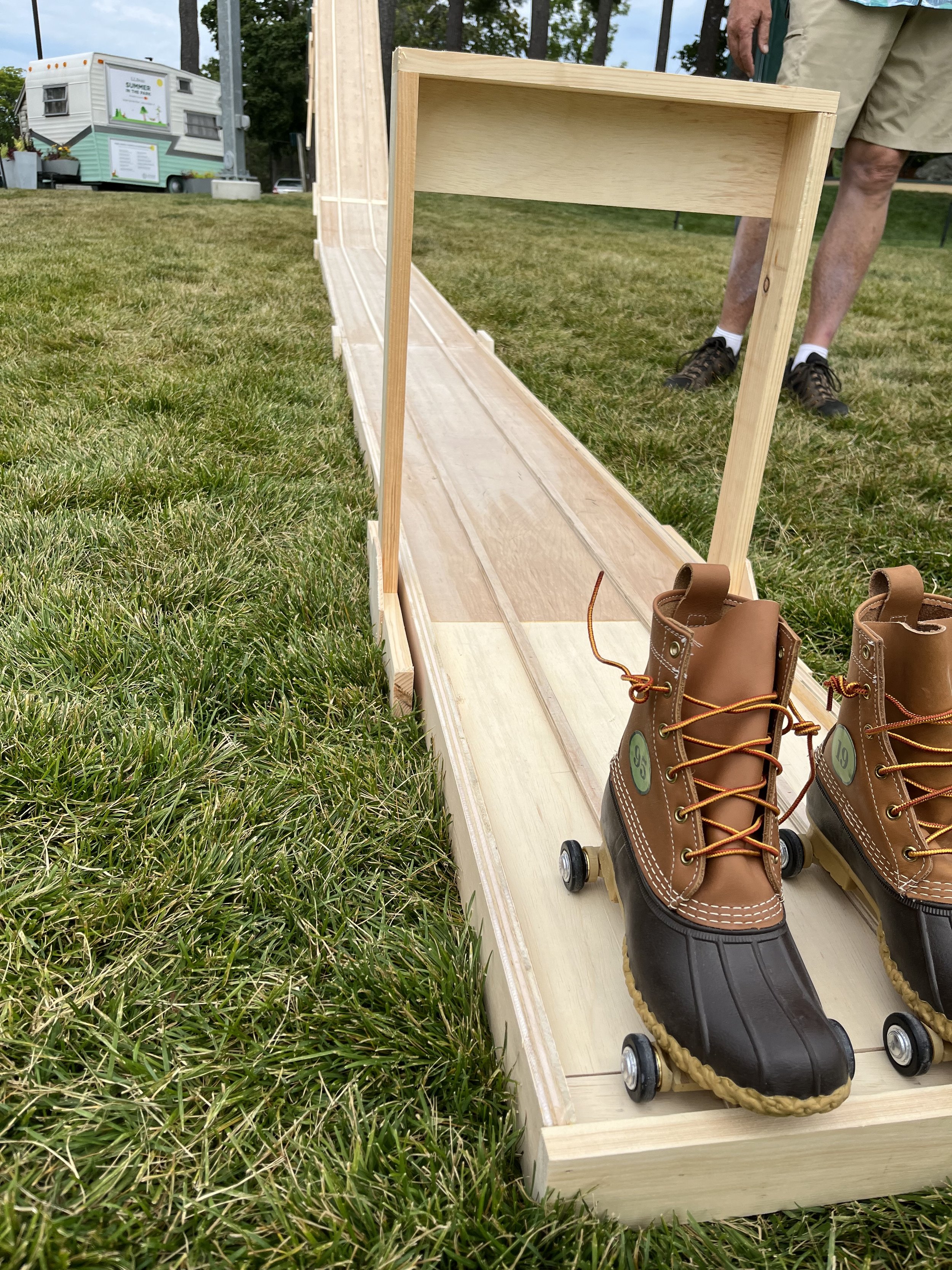 LL Bean boot car pine wood derby 