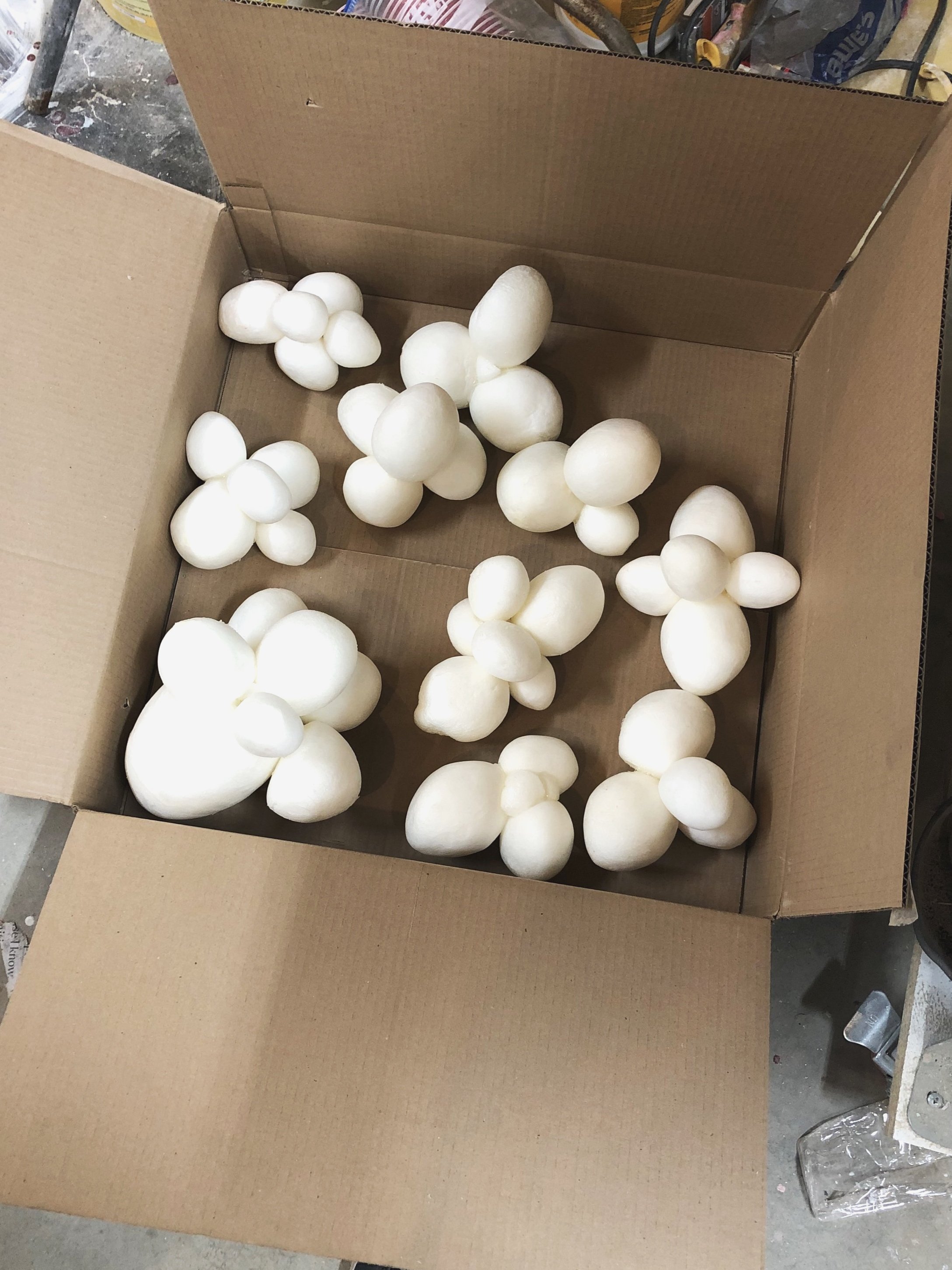 Fake giant yeast blobs made of squishy foam