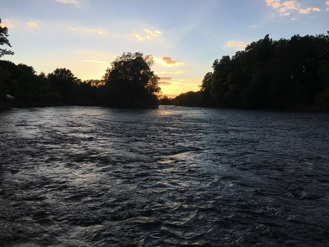 The sun setting on the Salmon River and my 2016 salmon season.