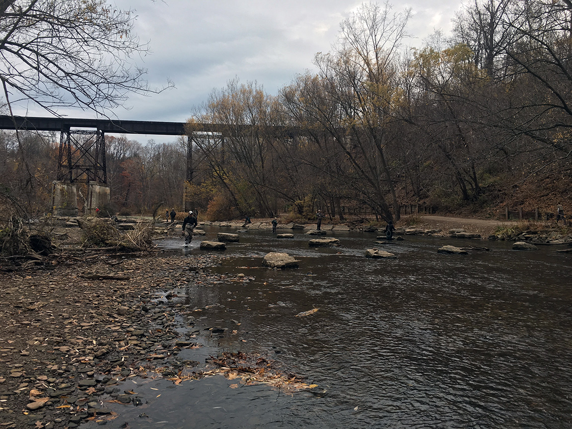 Looking downstream on the 18 Mile Creek.
