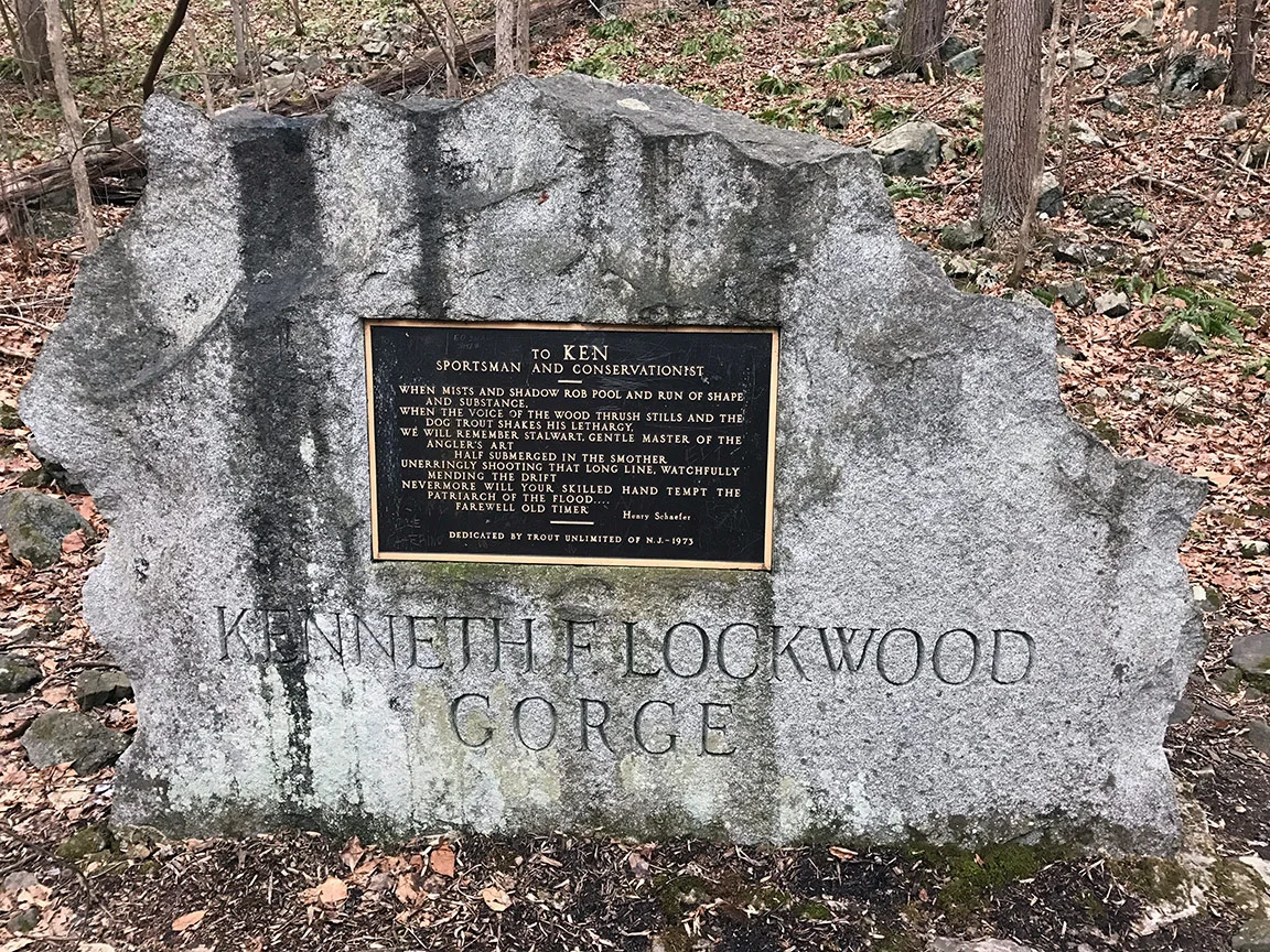 The memorial to Kenneth Lockwood which is located about half-way into the gorge.