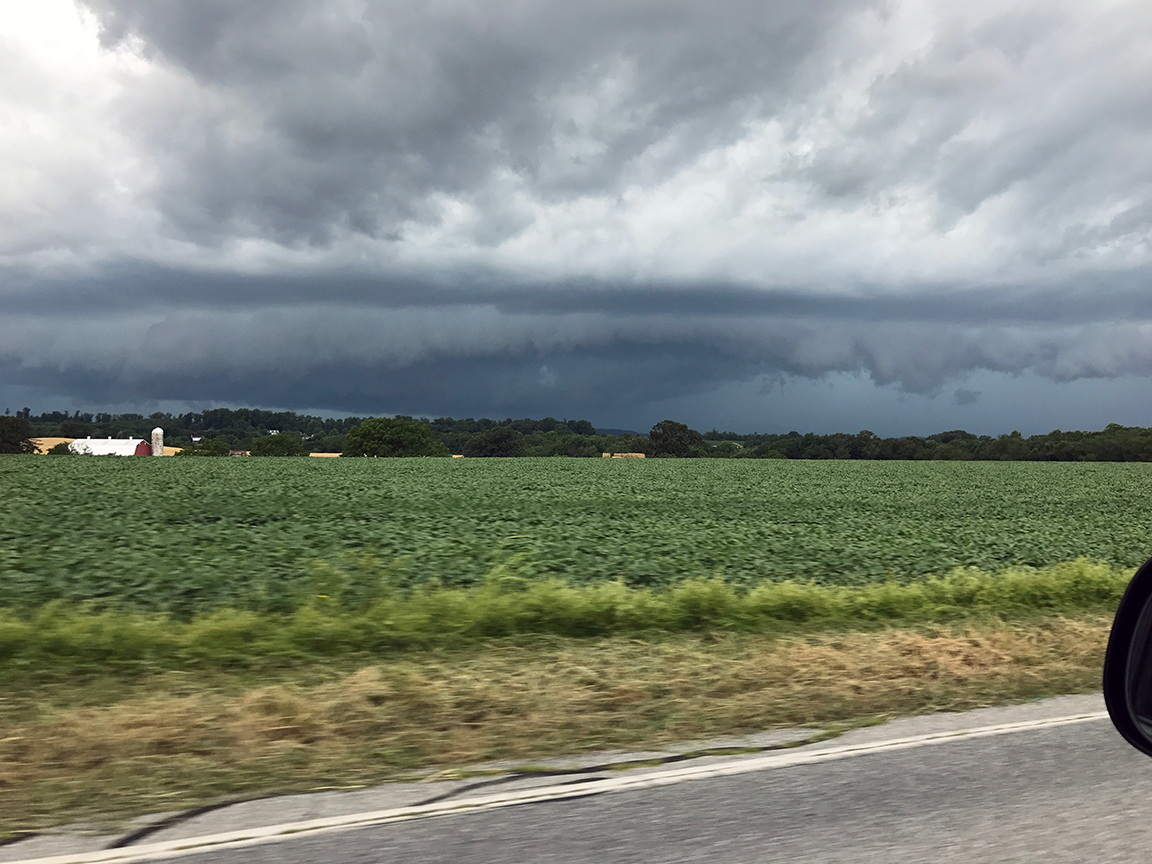 A thunderstorm brewing over York County on the way home.