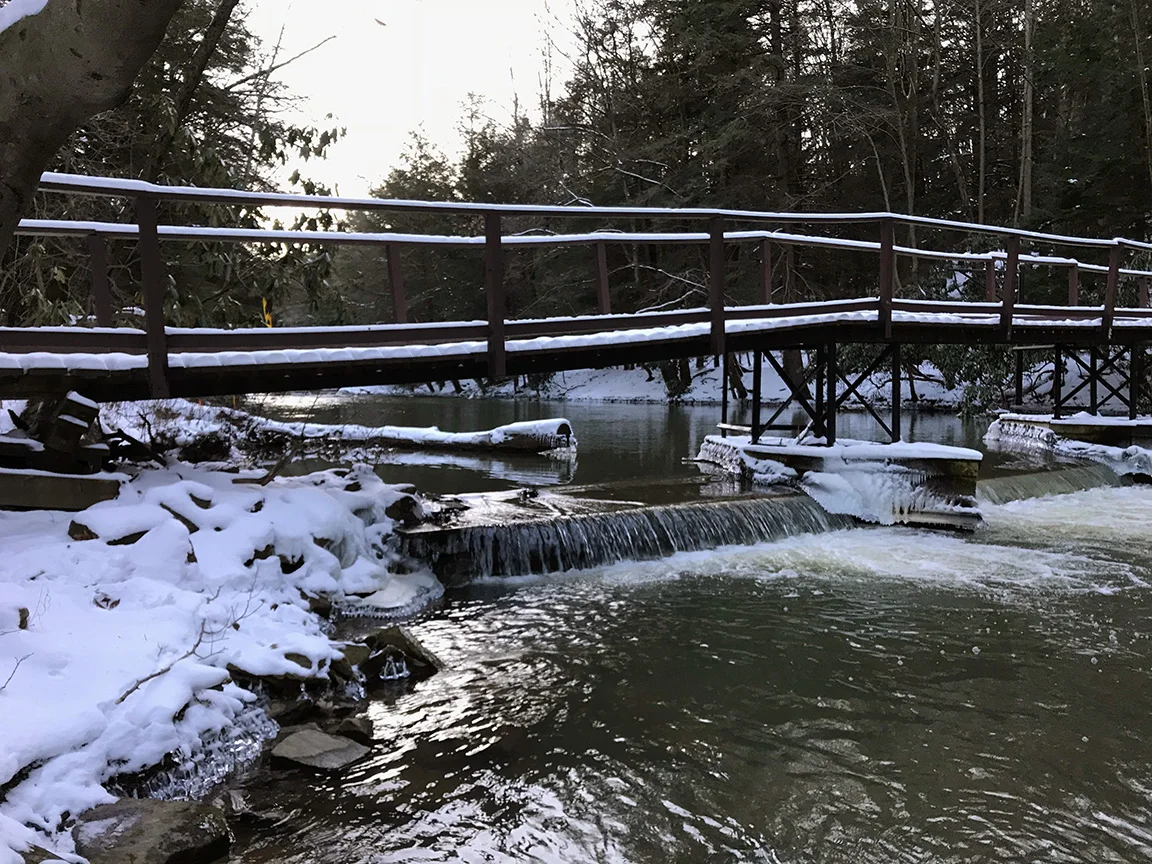 Yellow Creek looking picturesque in the snow.