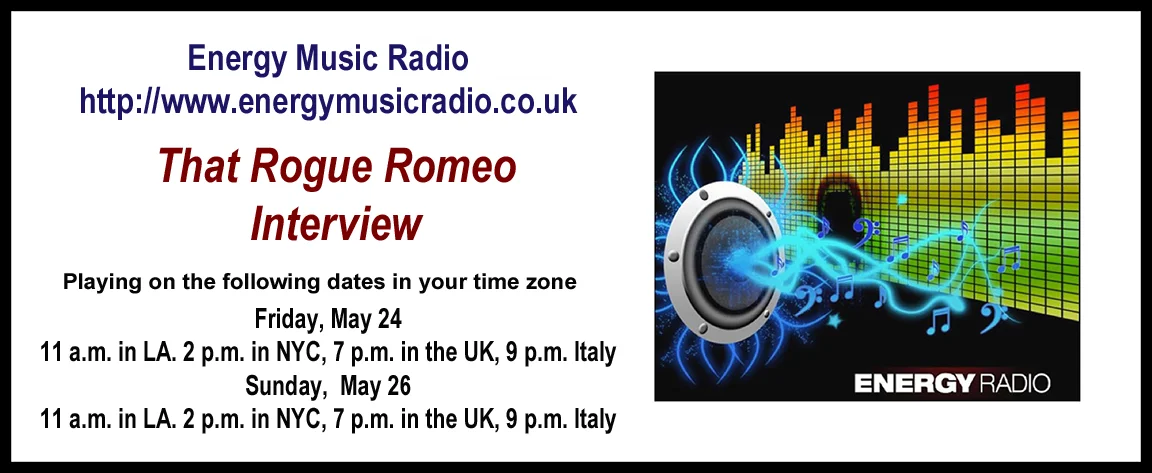 Radio Interview with That Rogue Romeo coming soon on a web radio station in the UK. http://www. energymusicradio.co.uk / SHARE THIS #Music #ThatRogueRomeo #Interview
