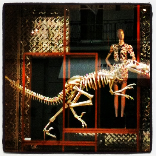 Photo: Regents Street - Louis Vuitton dinosaur window