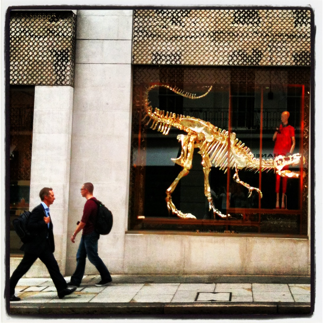 Photo: Regents Street - Louis Vuitton dinosaur window