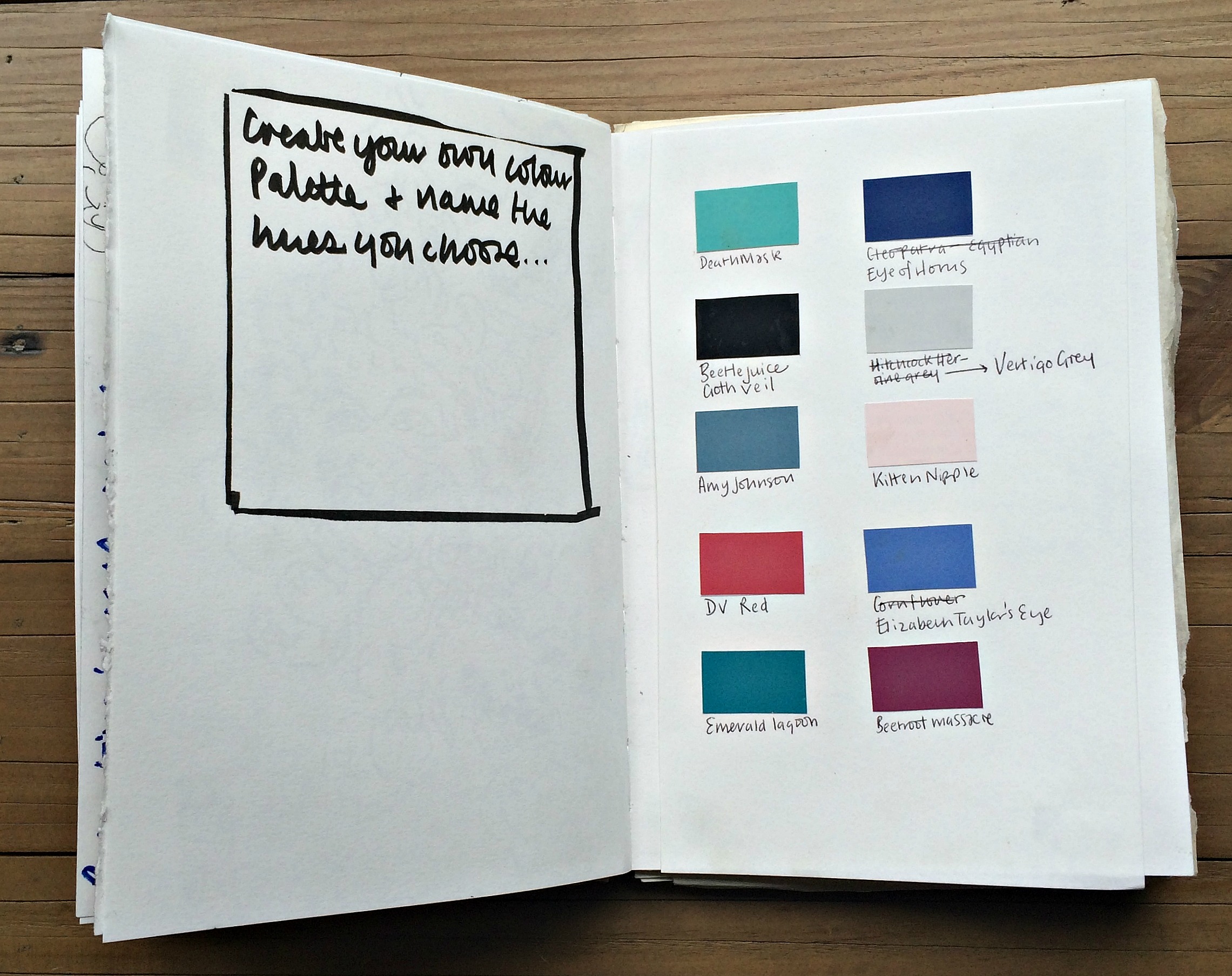 Sketchbook 1: my colour palette